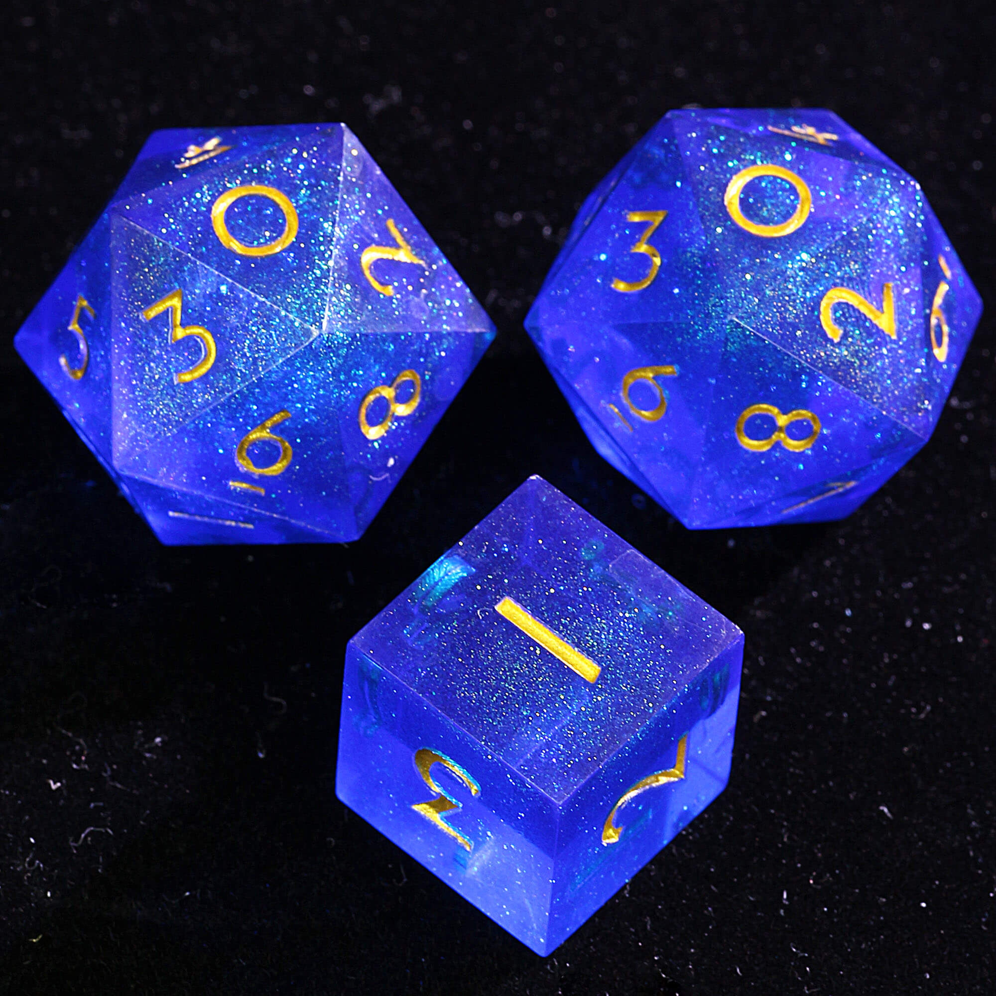 Draw Steel 3 Polyhedral Resin two 20-Sided D10 and one 6-Sided D3 Dice Sets Tactician Glint - Dice of Dragons
