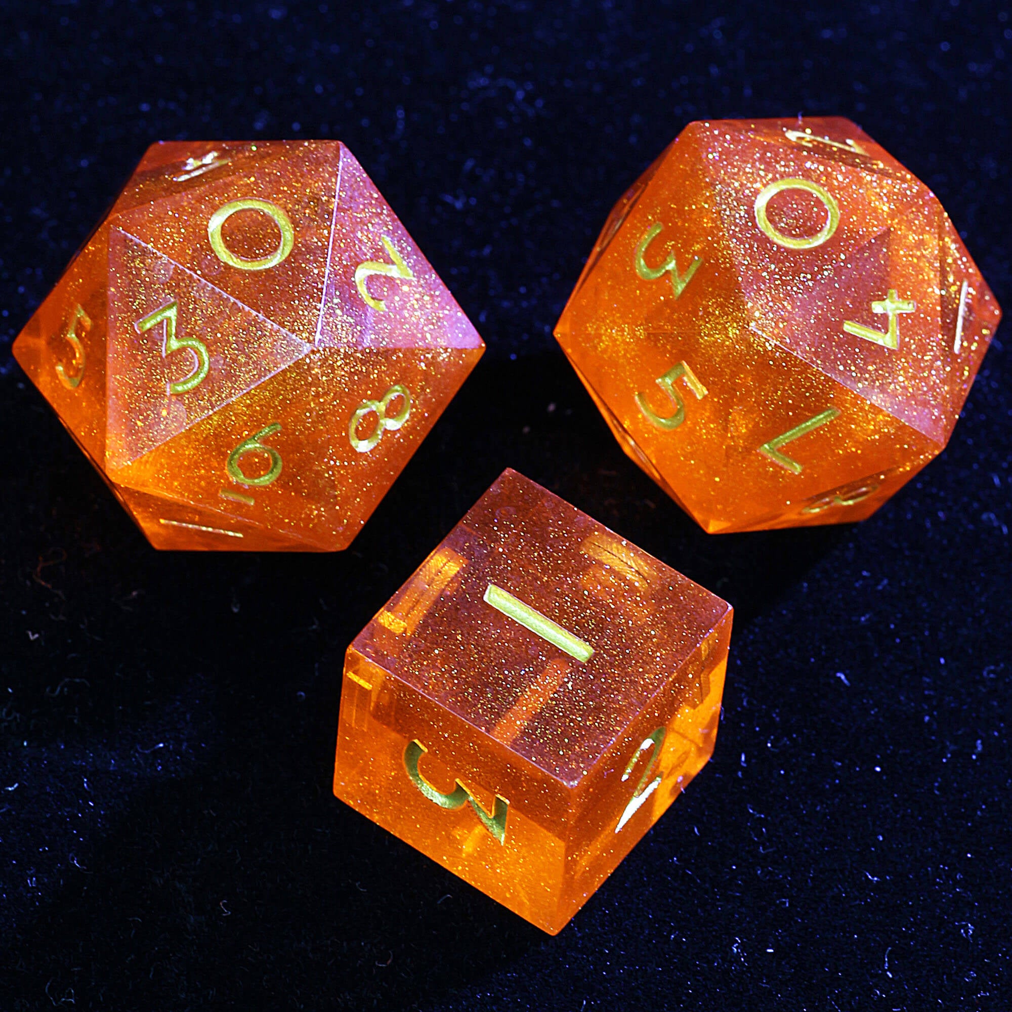 Draw Steel 3 Polyhedral Resin two 20-Sided D10 and one 6-Sided D3 Sets Dice Burning Ferocity - Dice of Dragons