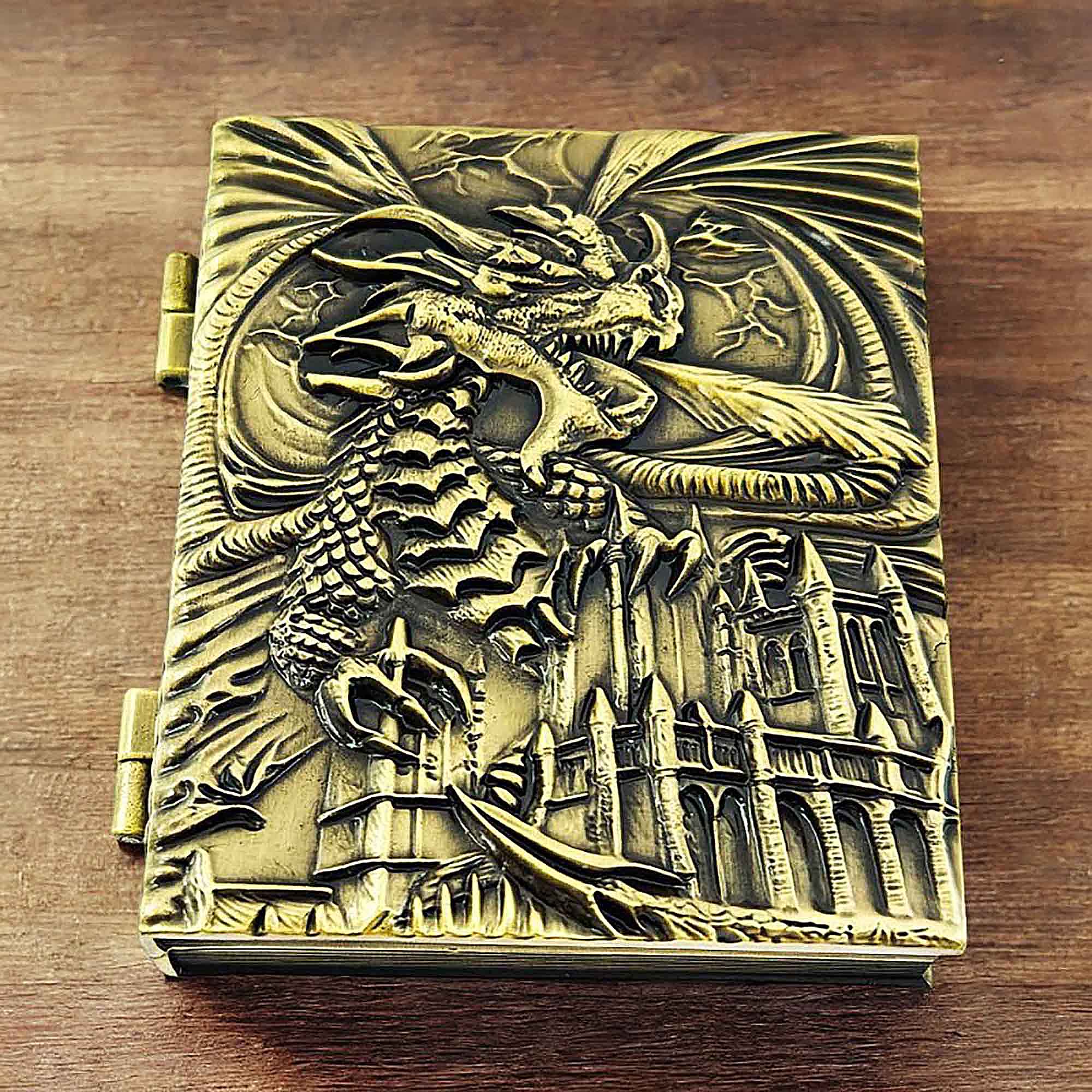 Flying Dragon 7 in 1 Rotating Roulette DND Metal Dice Magic Book Grimoire - Dice of Dragons