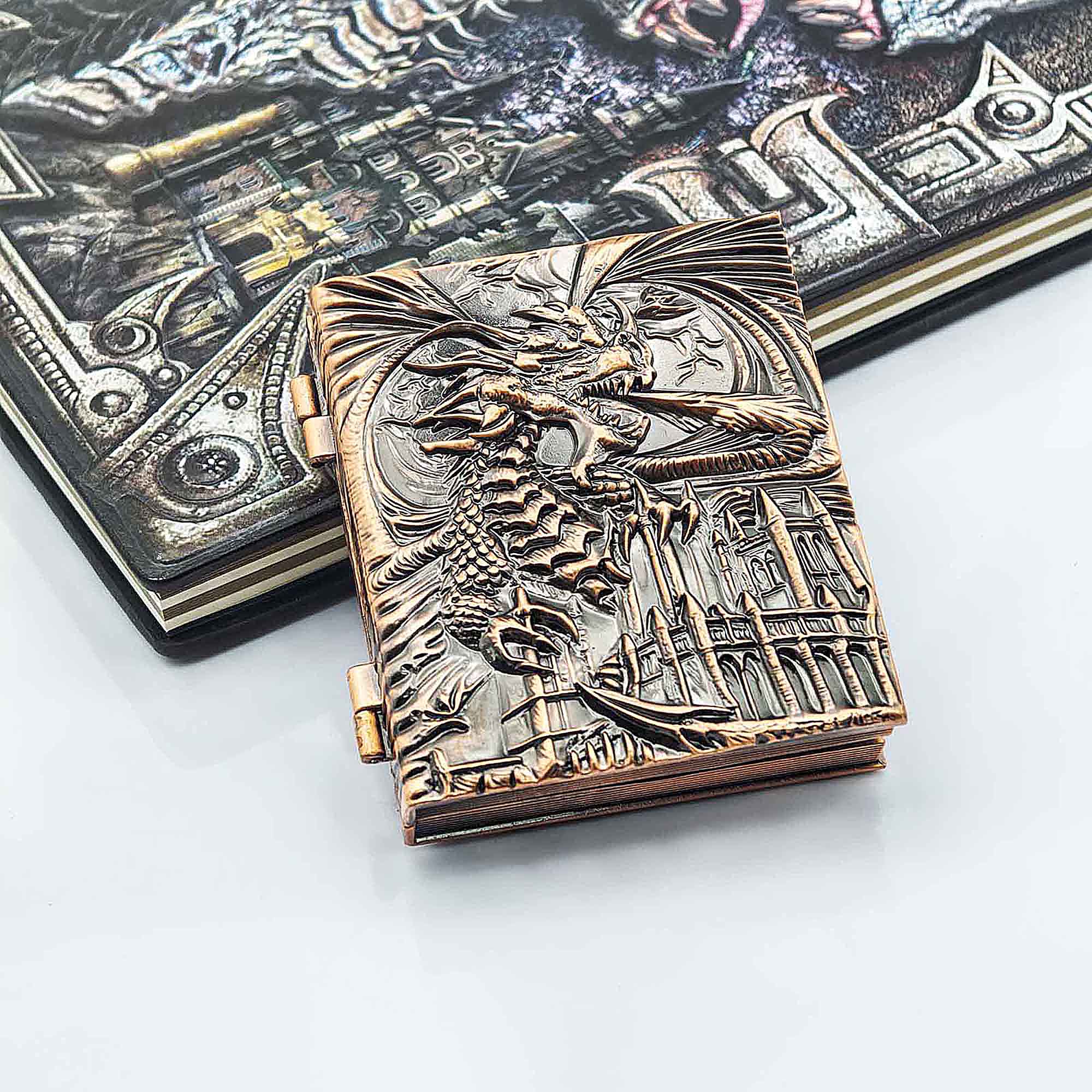 Flying Dragon 7 in 1 Rotating Roulette DND Metal Dice Magic Book Grimoire - Dice of Dragons