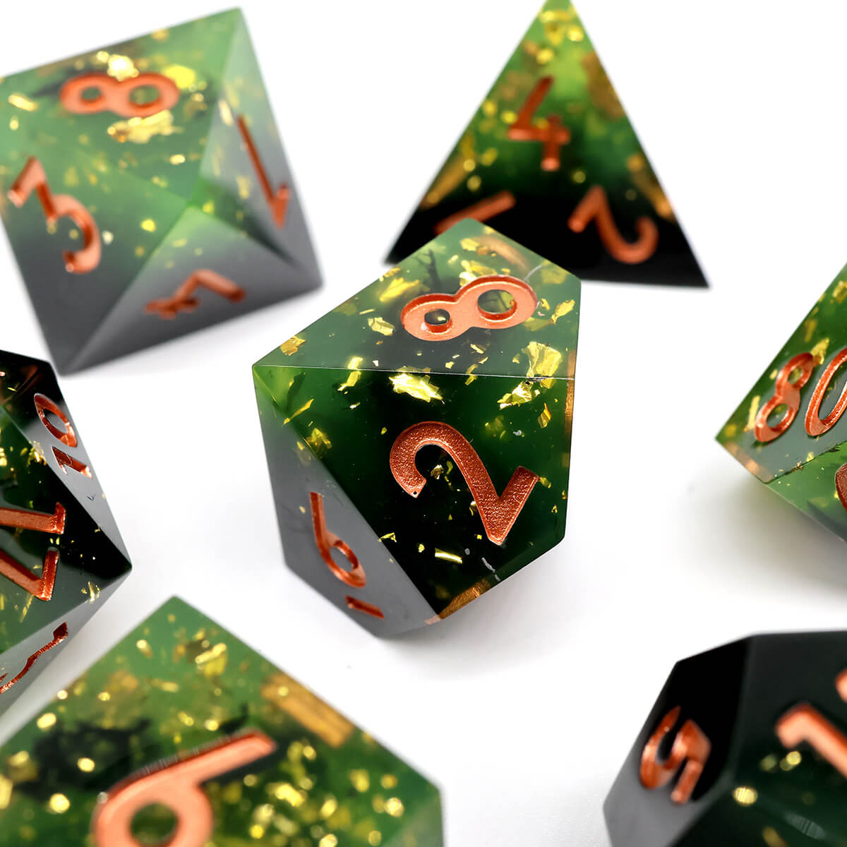 Fog Misty DND Dice Set 7-Piece Sharp Edge - Dice of Dragons