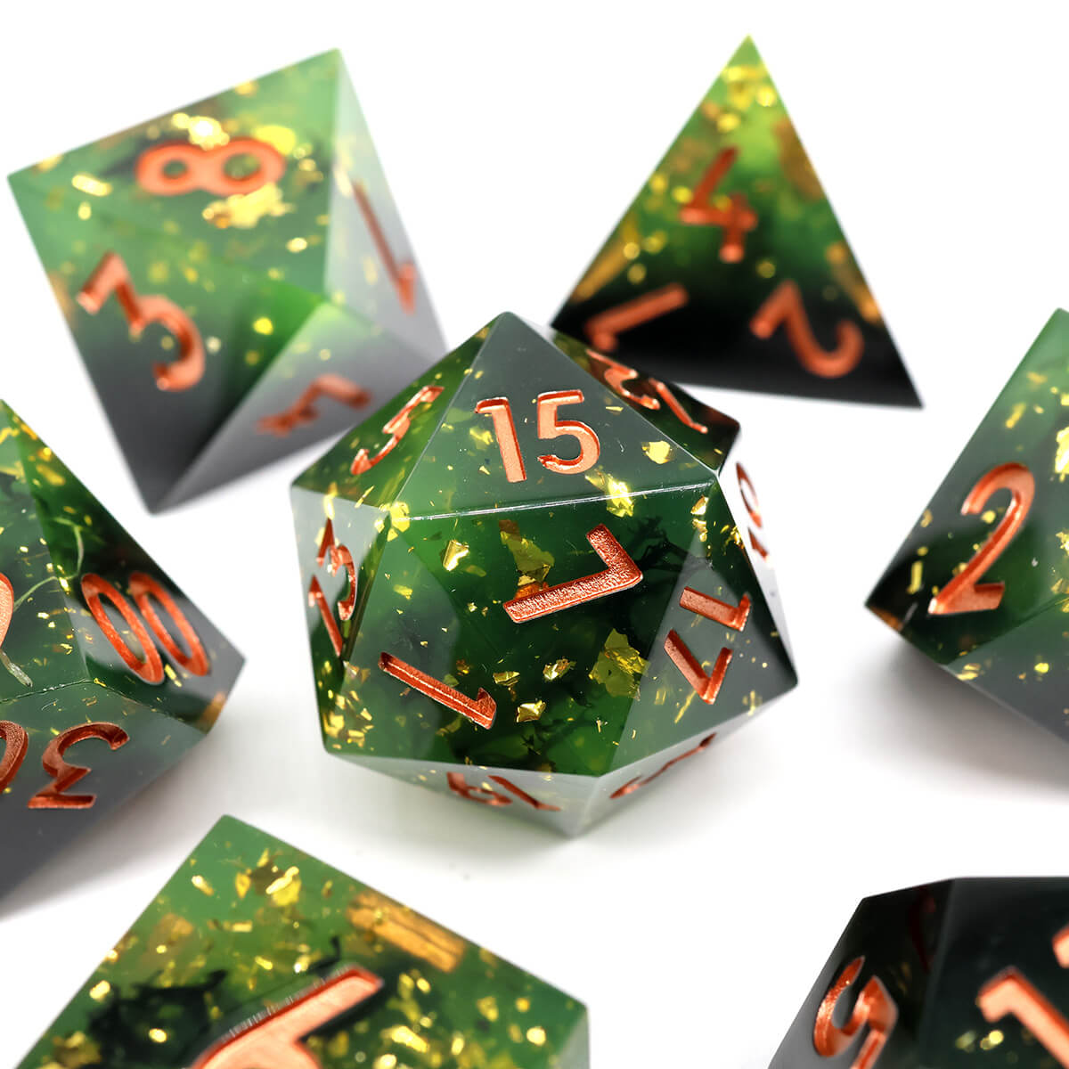 Fog Misty DND Dice Set 7-Piece Sharp Edge - Dice of Dragons