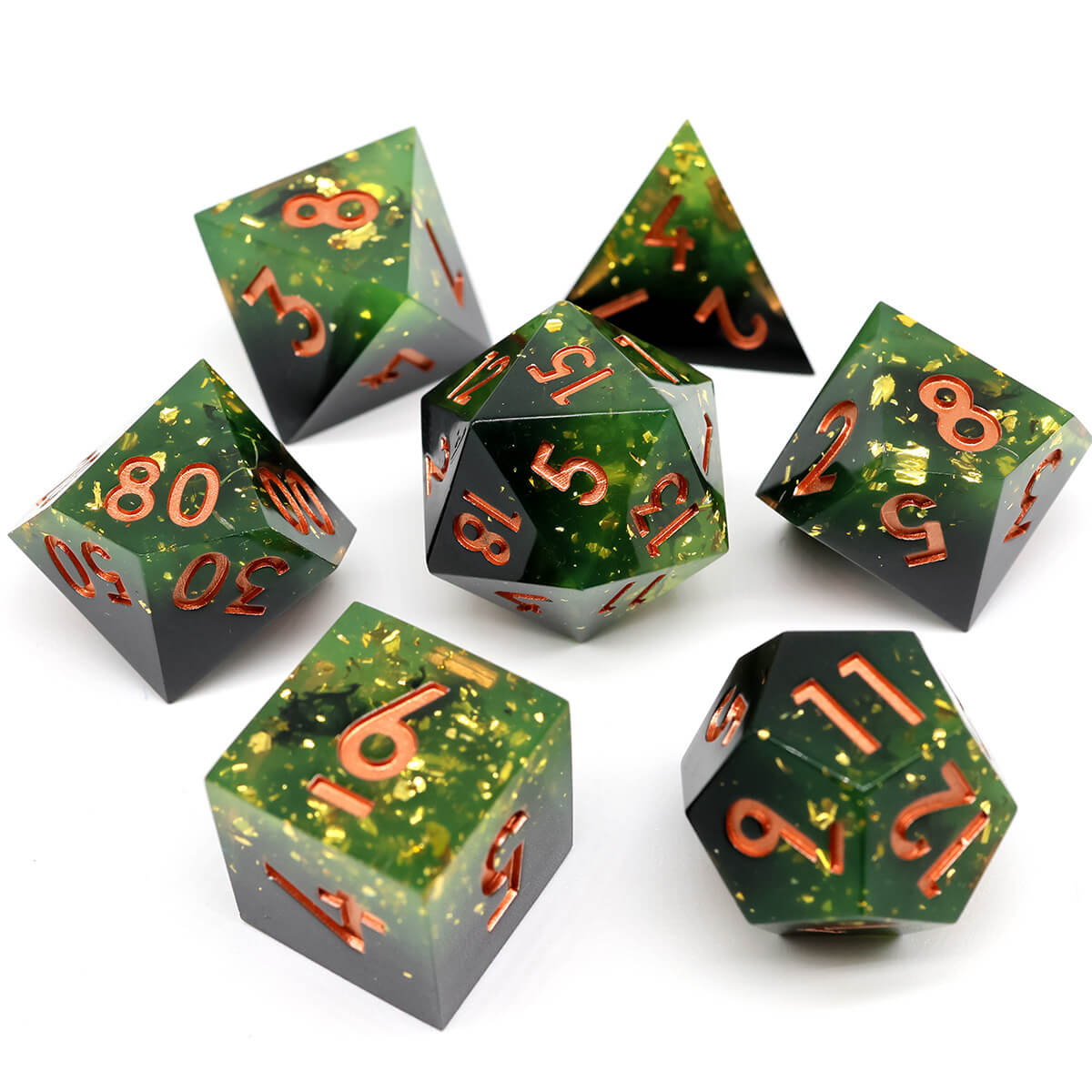 Fog Misty DND Dice Set 7-Piece Sharp Edge - Dice of Dragons