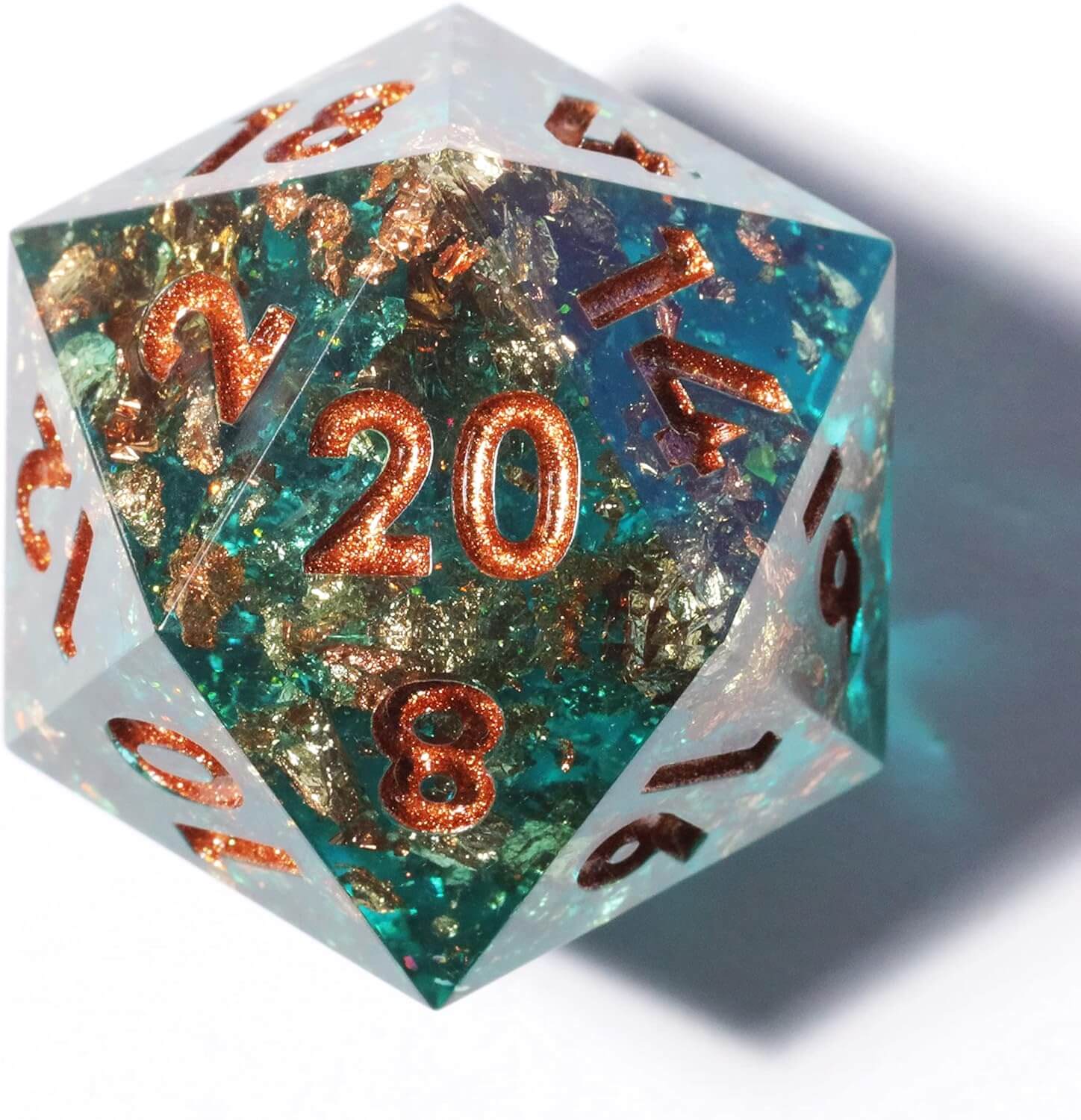 Forgotten Oasis Polyhedral Resin 7-Piece D&D Dice Set - Dice of Dragons