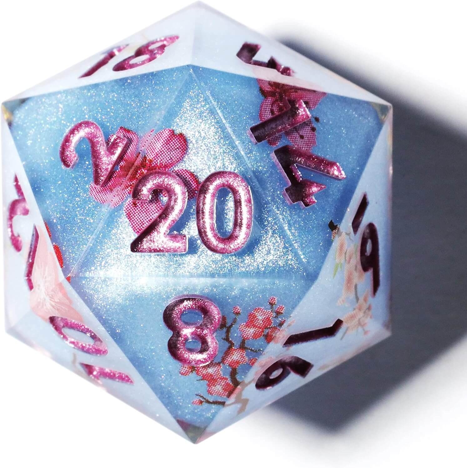 Fuji Lake Sharp Edge Resin Polyhedral 7-Piece D&D Dice Set - Dice of Dragons