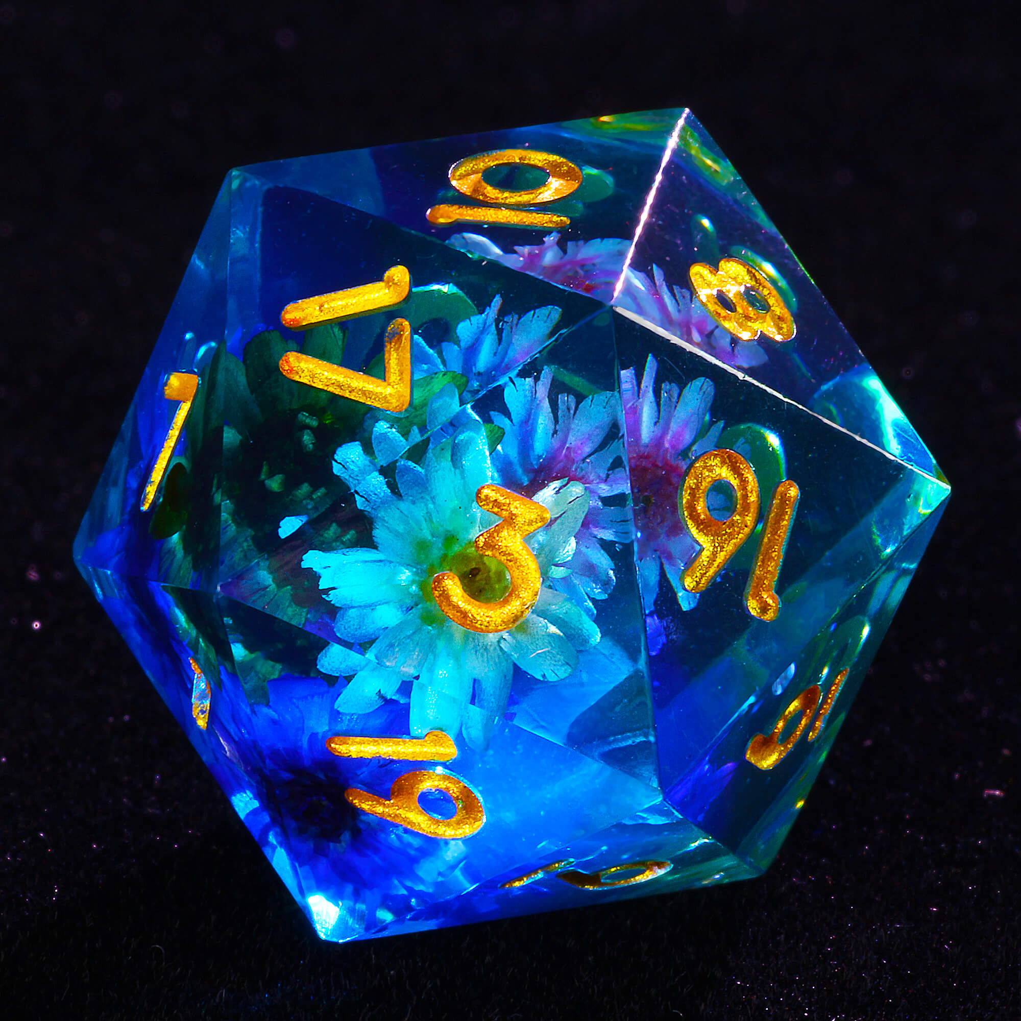 Gaming 7 Polyhedral Resin D&D Dice Sets Flower - Dice of Dragons