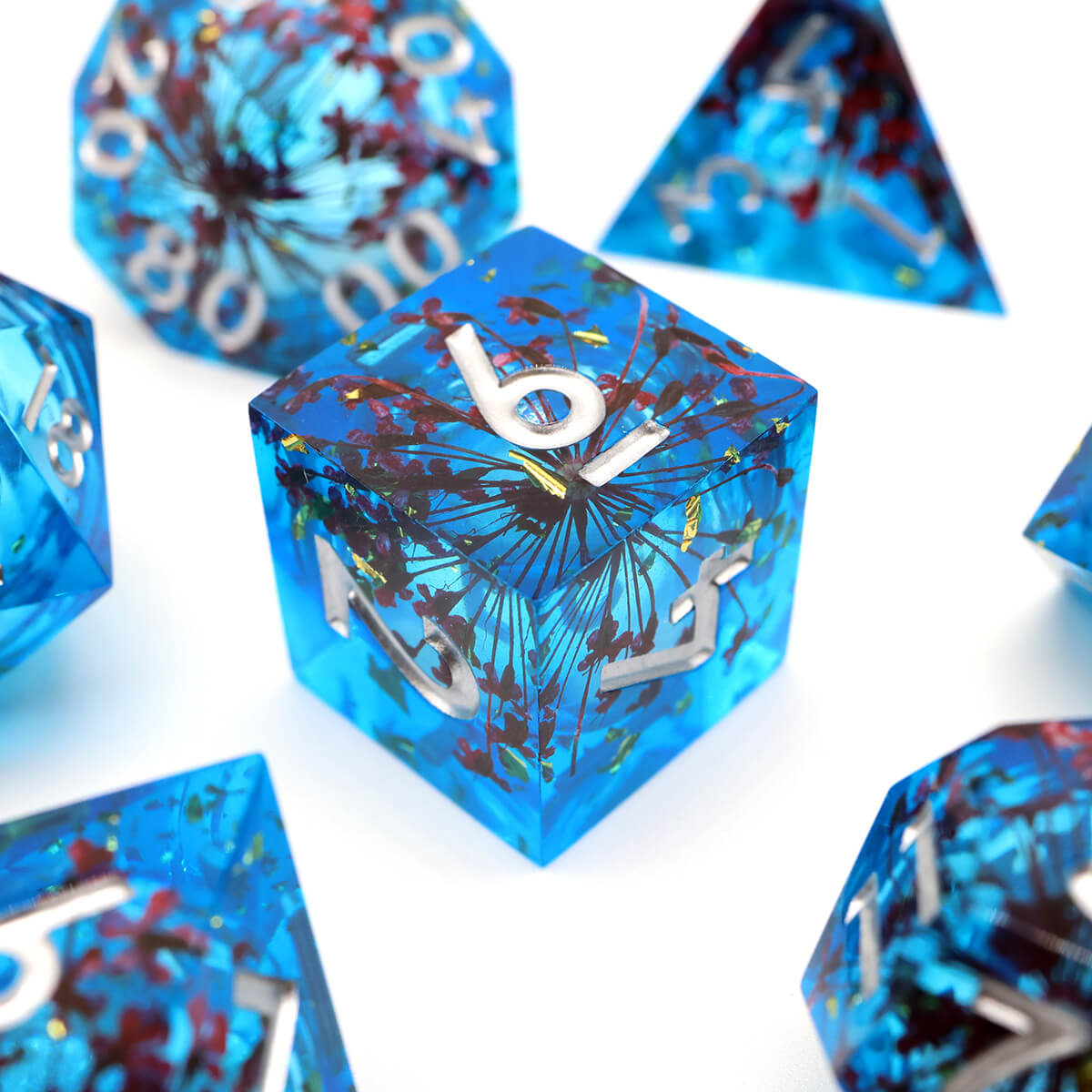 Liquid Core 7-Piece DND Dice Set Sharp Edge - Dice of Dragons