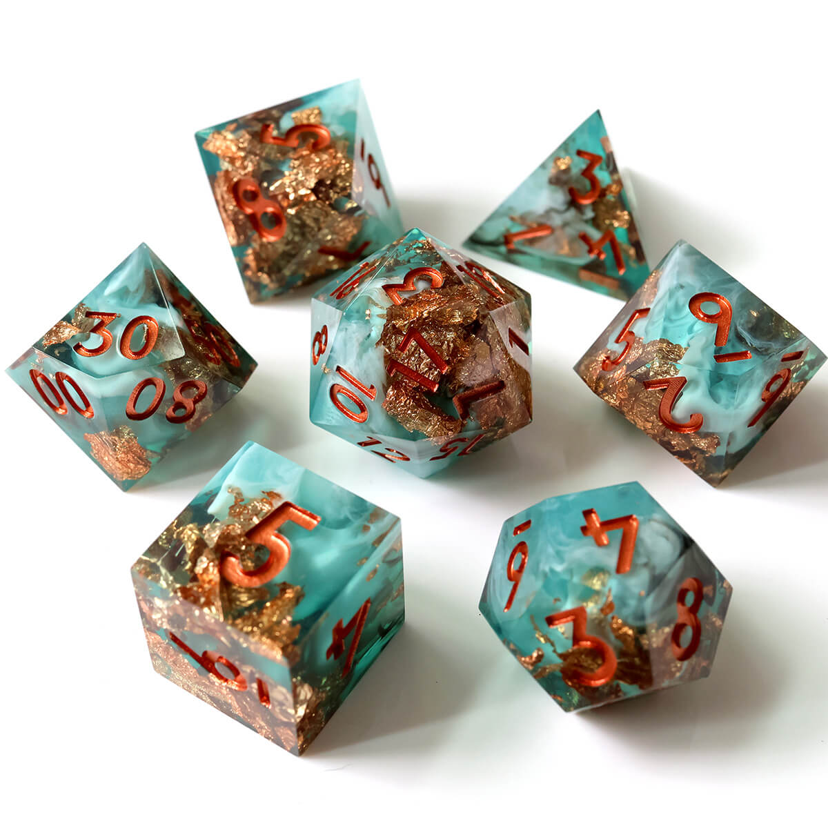 Moonlit Shadow DND Dice Set 7-Piece Sharp Edge - Dice of Dragons