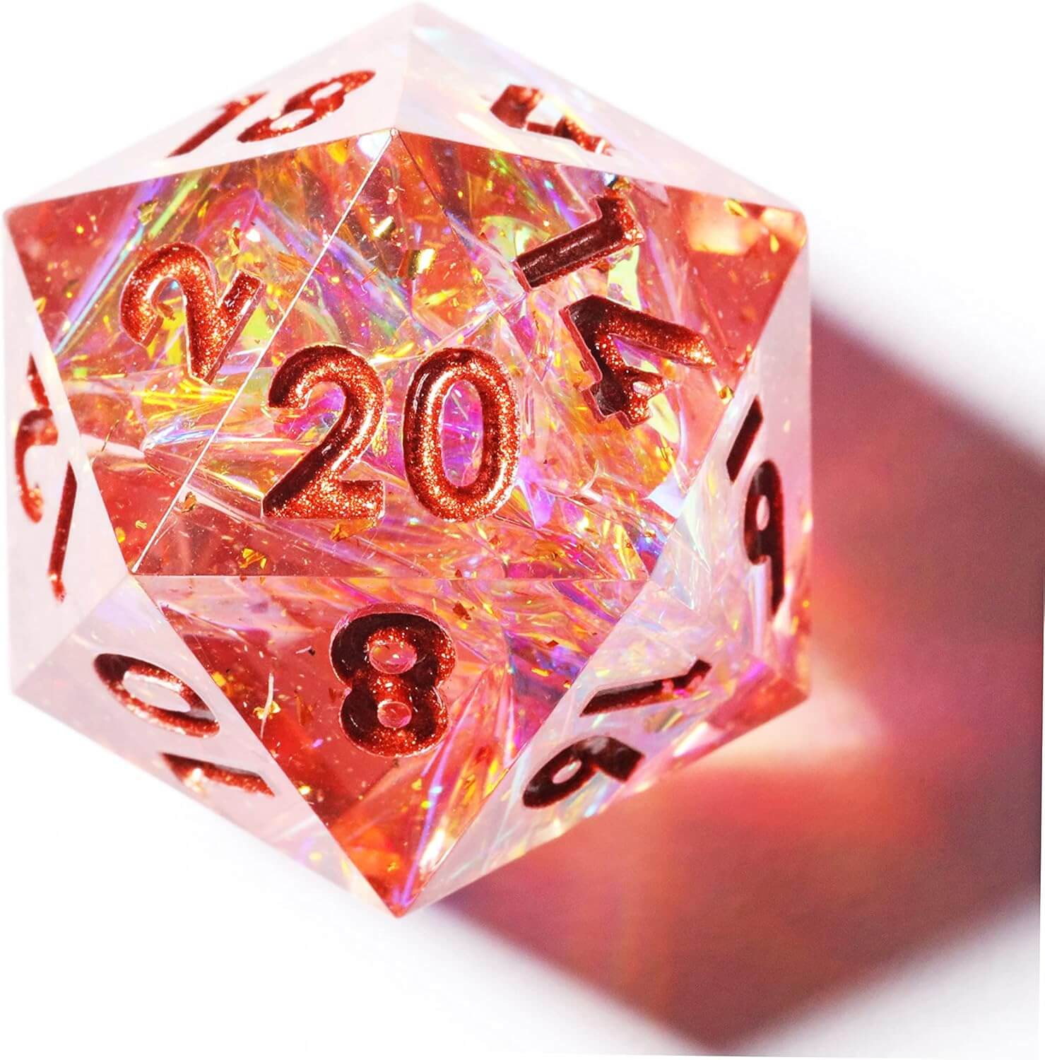 Pink Galaxy Resin Polyhedral 7 Pieces D&D Dice Set - Dice of Dragons