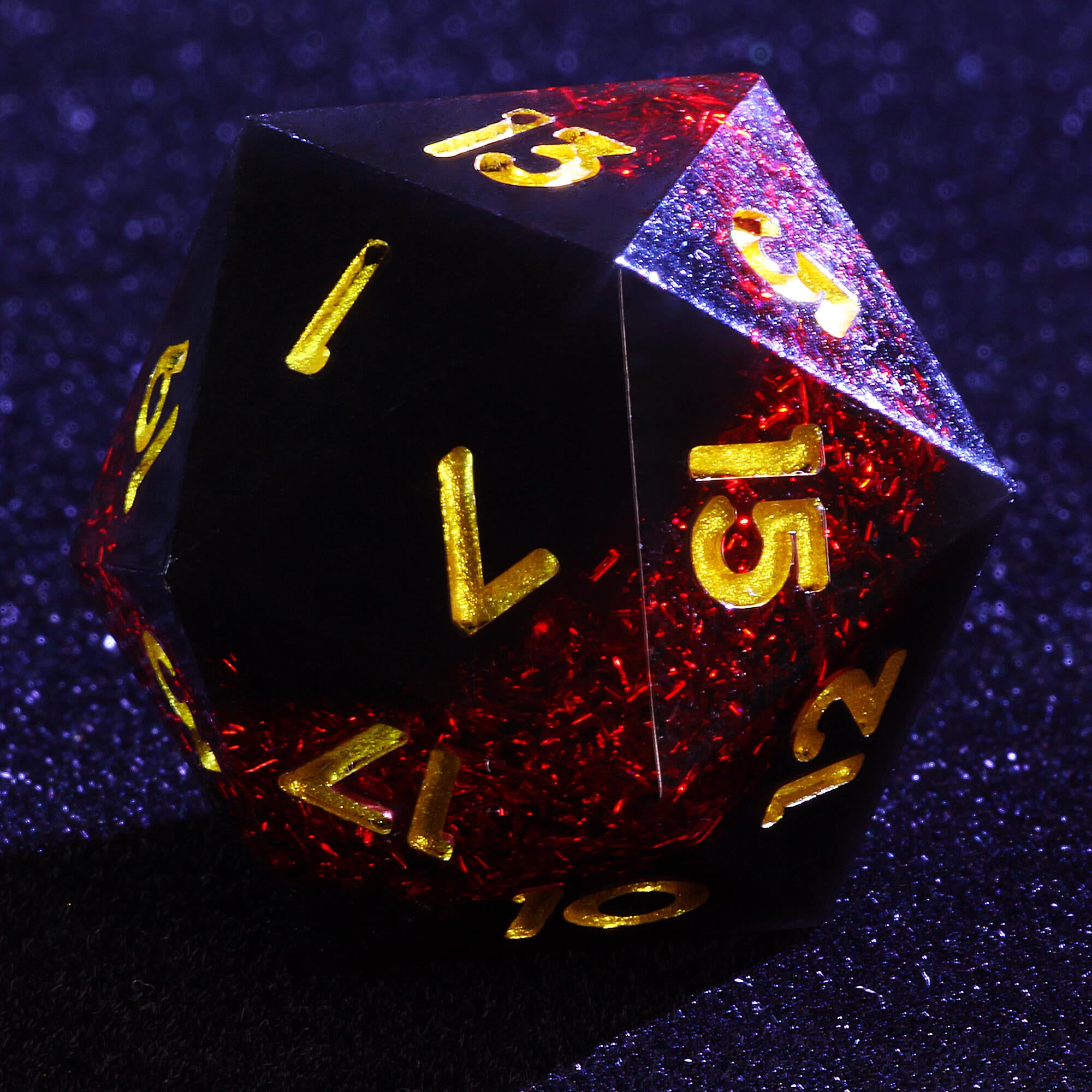 Polyhedral Cool Dice Set DD Red Glitter - Dice of Dragons