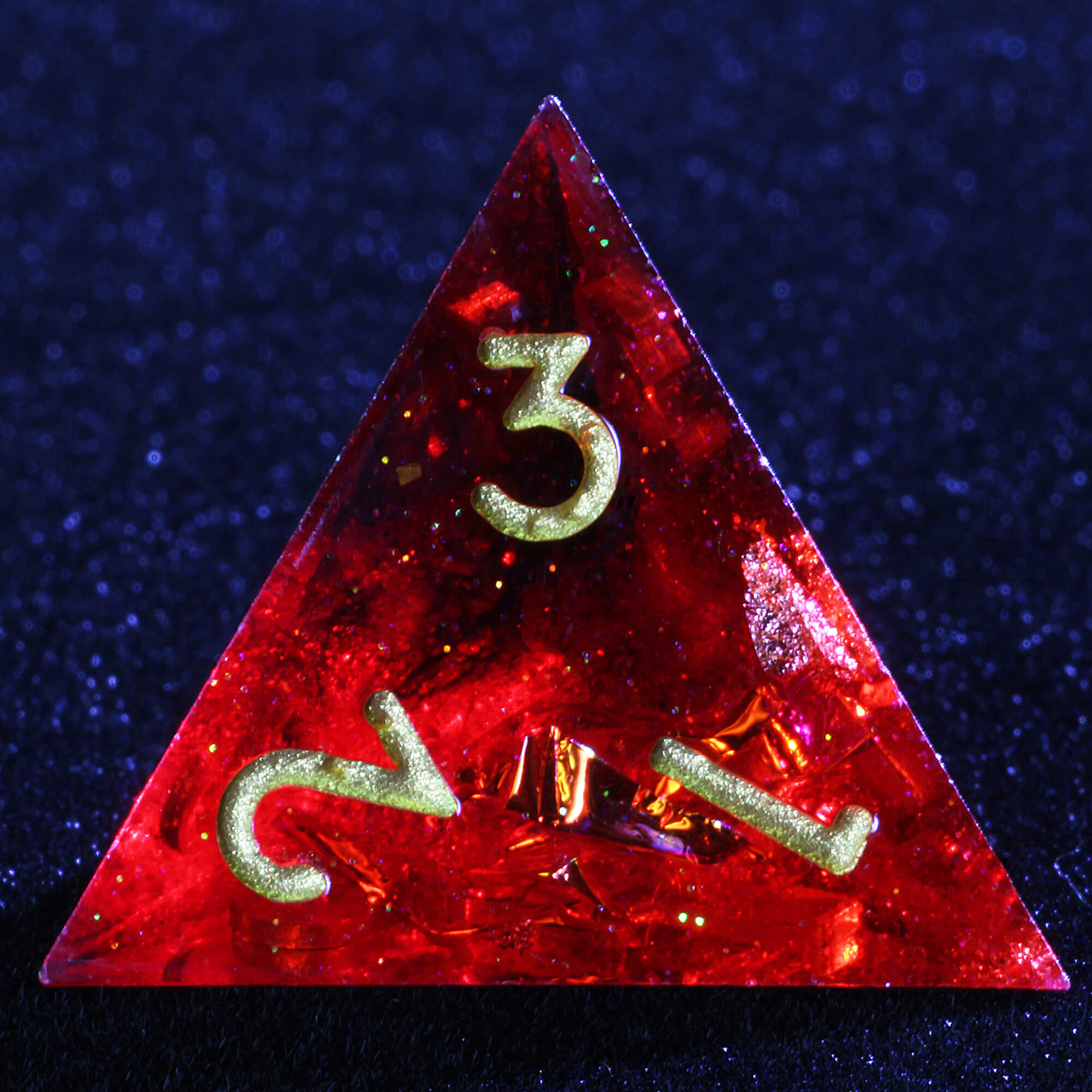 Polyhedral Cool Dice Set D and D Gold Paper Red - Dice of Dragons