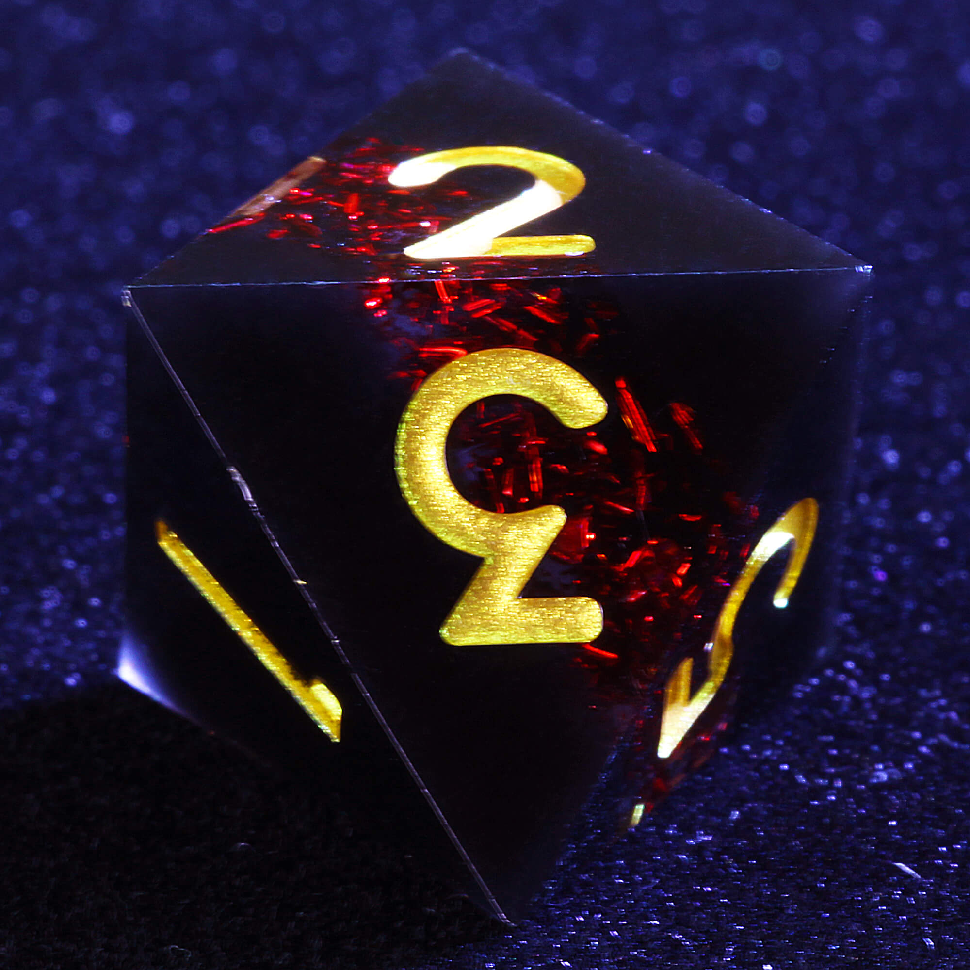 Polyhedral Cool Dice Set DD Red Glitter - Dice of Dragons