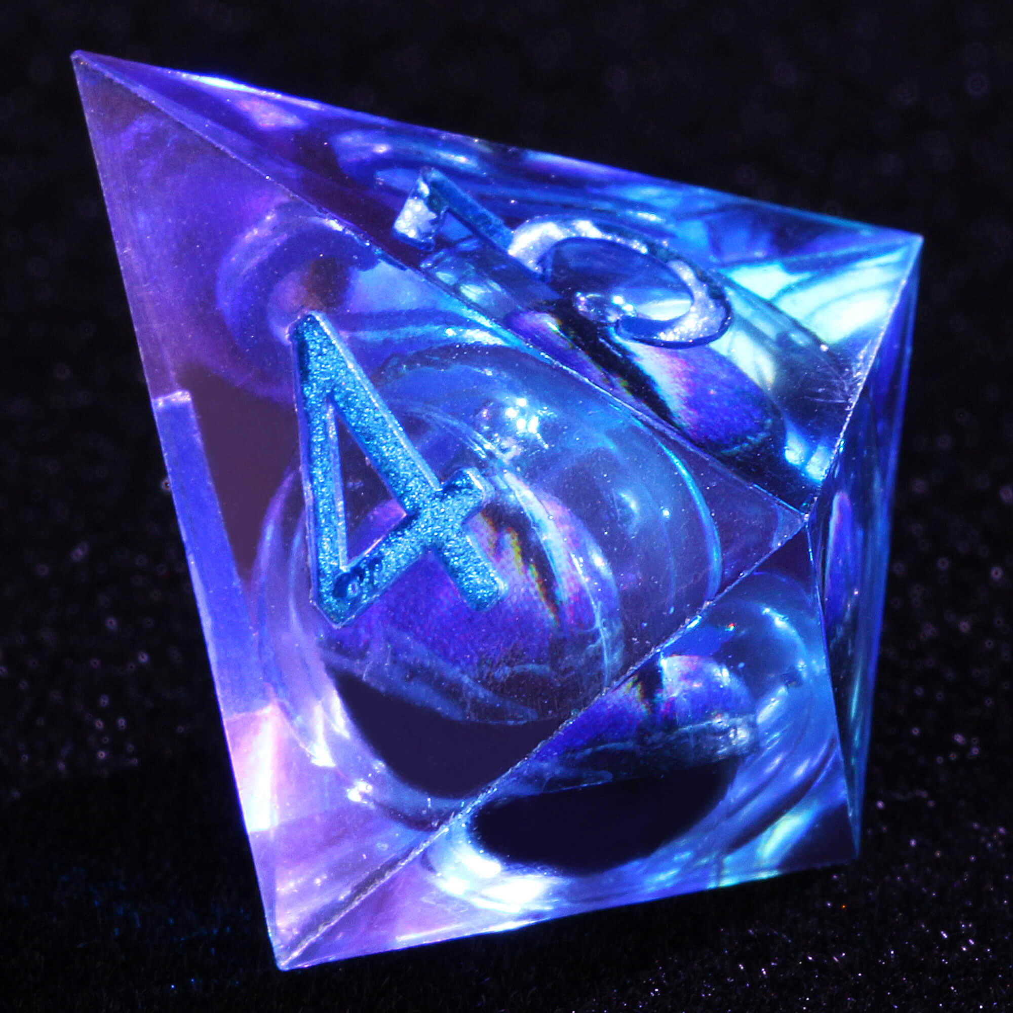 Polyhedral Cool Dragon Eye Liquid Core DD Dice Set Purple - Dice of Dragons