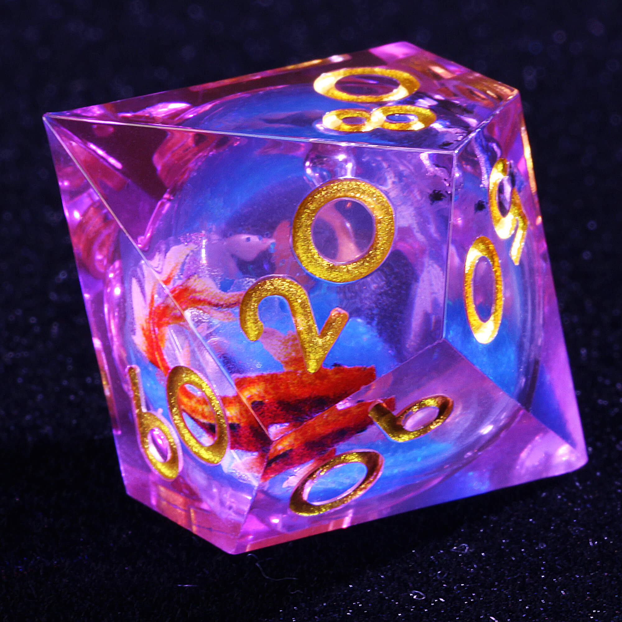 Polyhedral Cool Fish Liquid Core Dice Sets D and D - Dice of Dragons