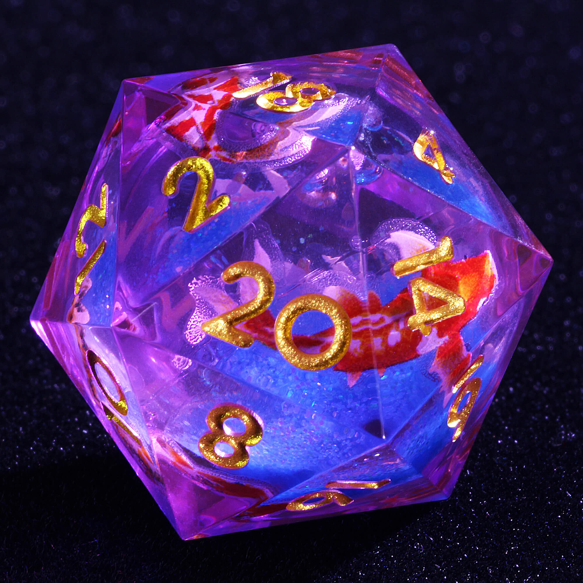 Polyhedral Cool Fish Liquid Core Dice Sets D and D - Dice of Dragons