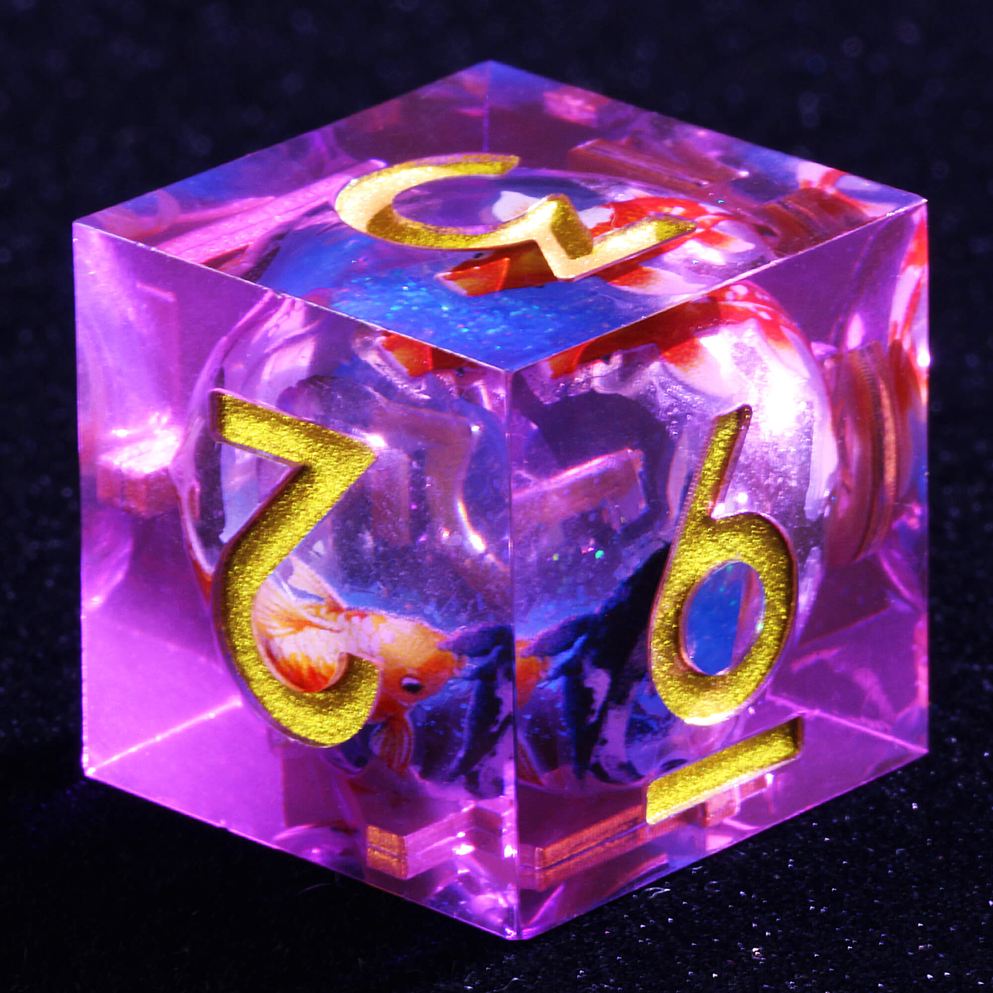 Polyhedral Cool Fish Liquid Core Dice Sets D and D - Dice of Dragons