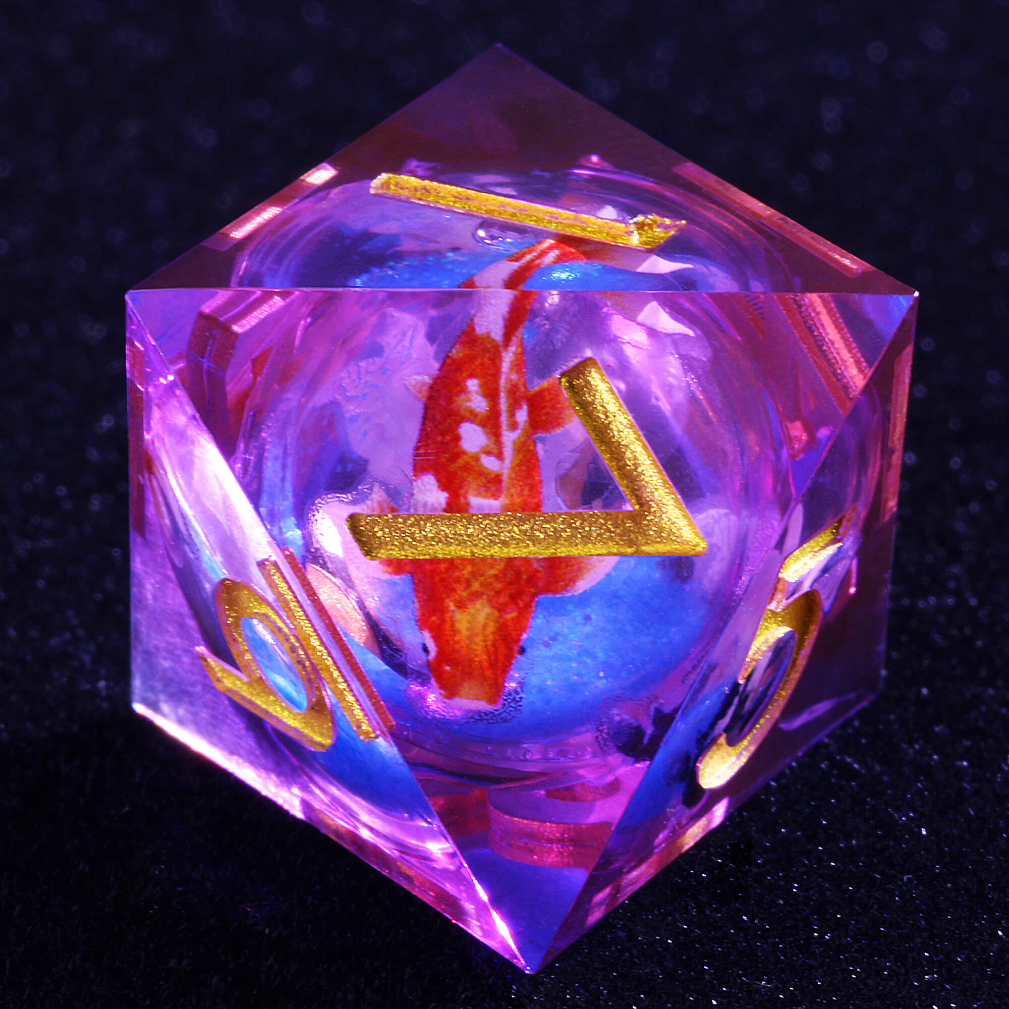 Polyhedral Cool Fish Liquid Core Dice Sets D and D - Dice of Dragons