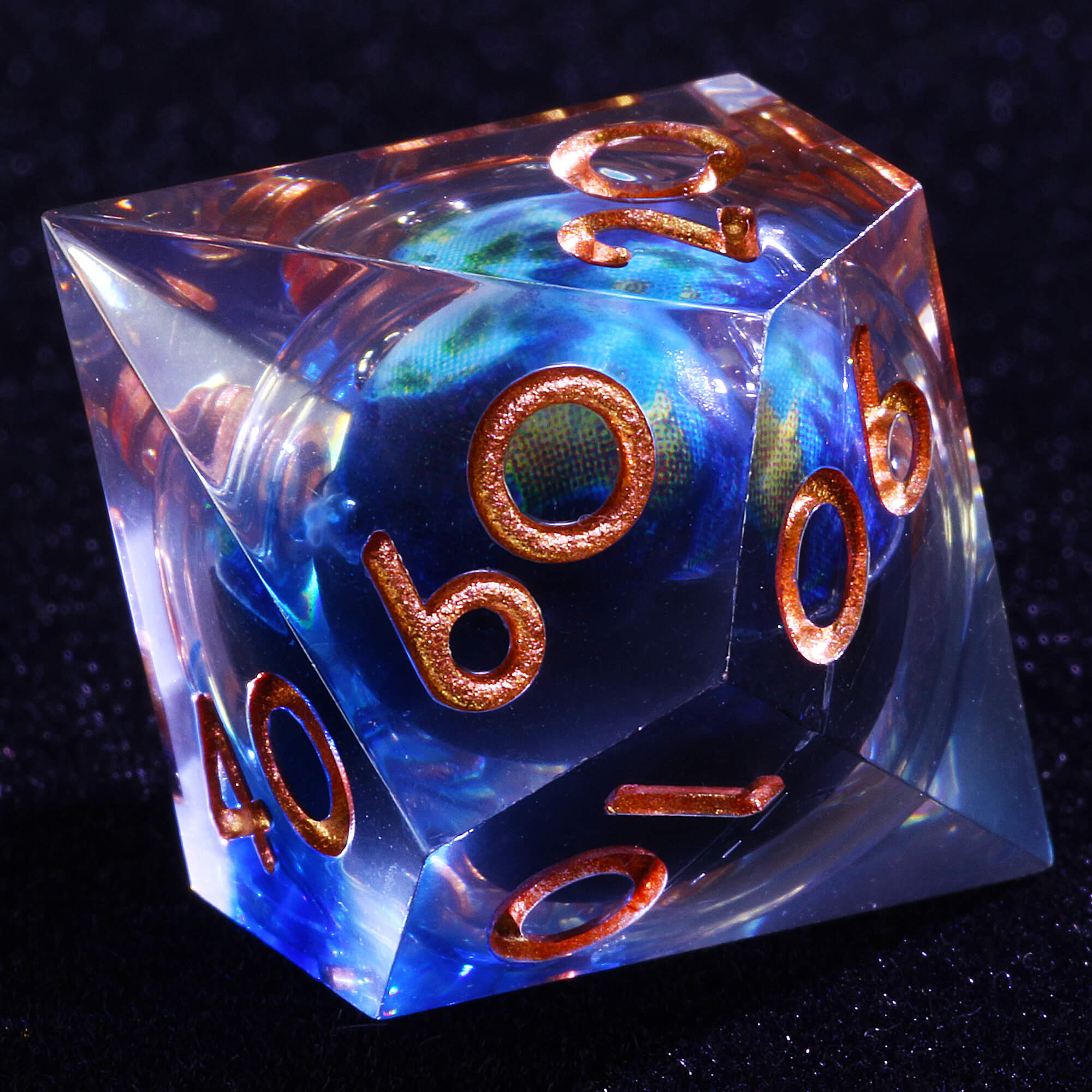 Polyhedral Cool Liquid Core DnD Set of Dice Globe - Dice of Dragons