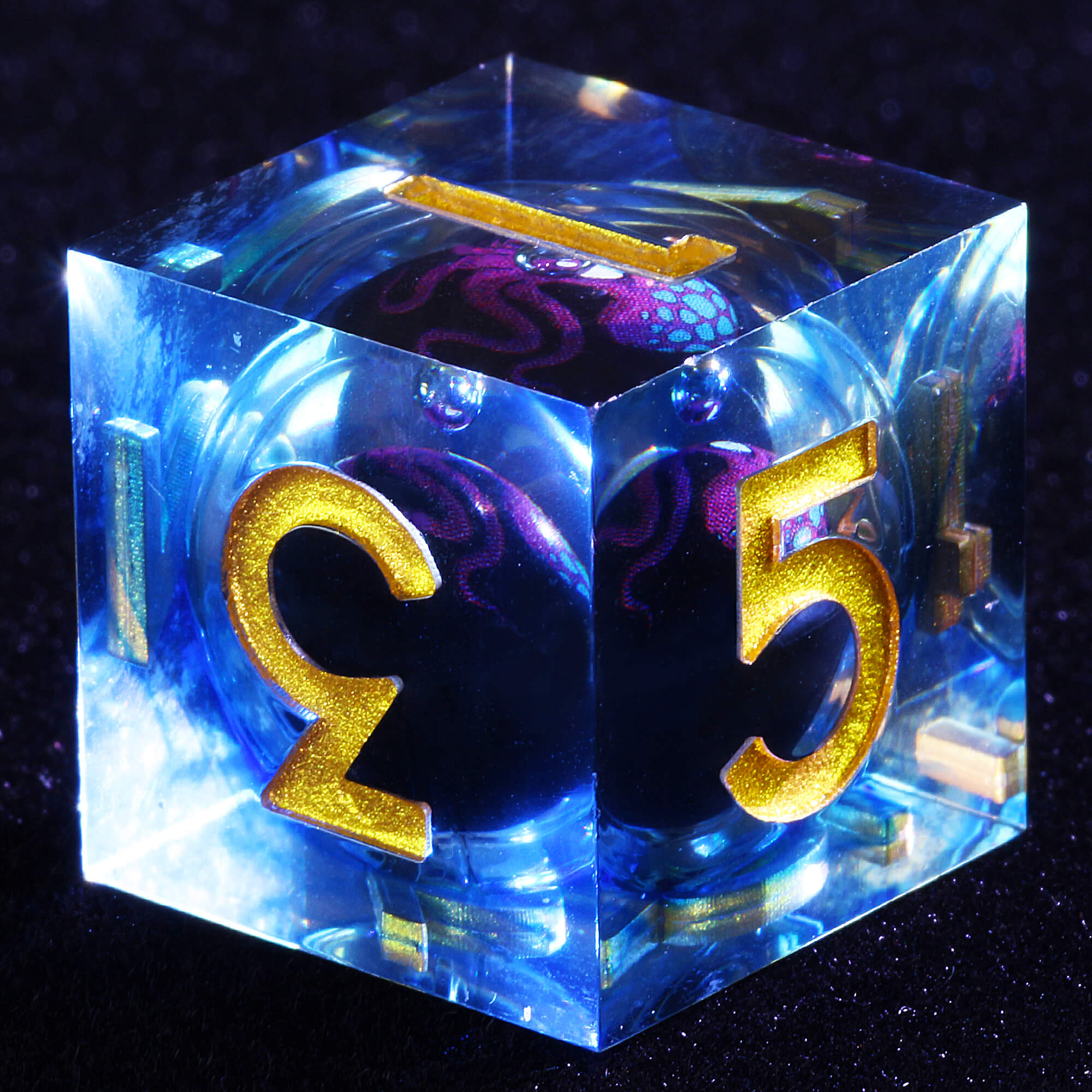 Polyhedral Cool Octopus Liquid Core DnD Set Dice - Dice of Dragons