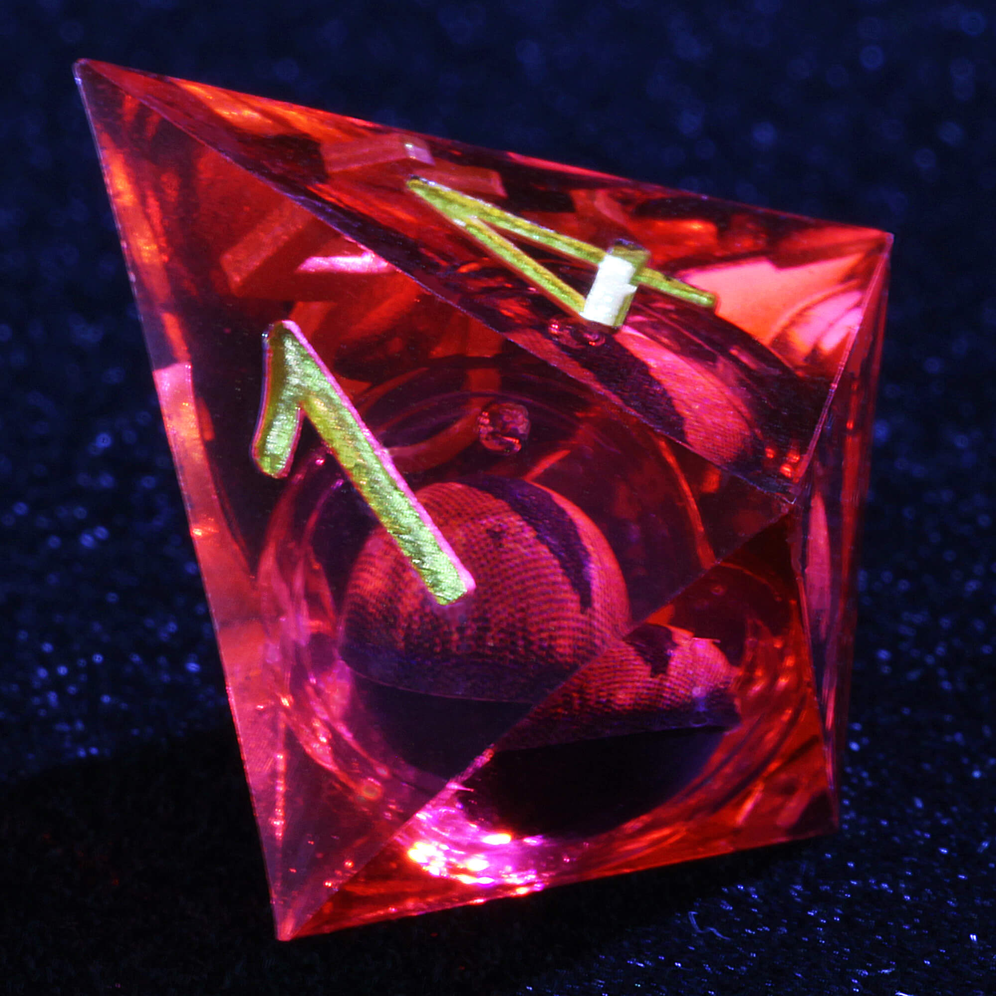 Polyhedral Cool Red Dragon Eye Liquid Core Dice Sets DnD - Dice of Dragons