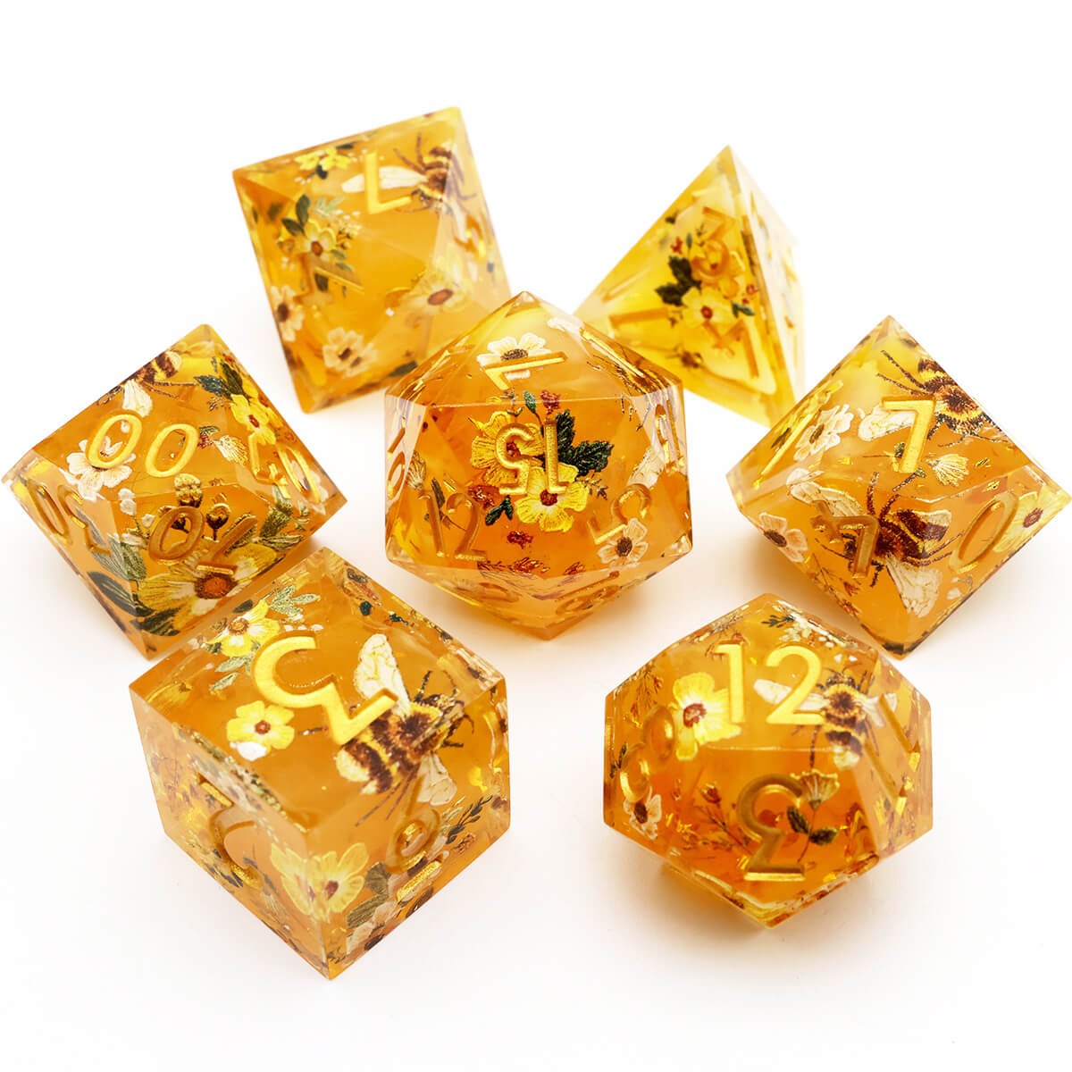 DND Bee 7-Piece Sharp Edge Layered Dice Set