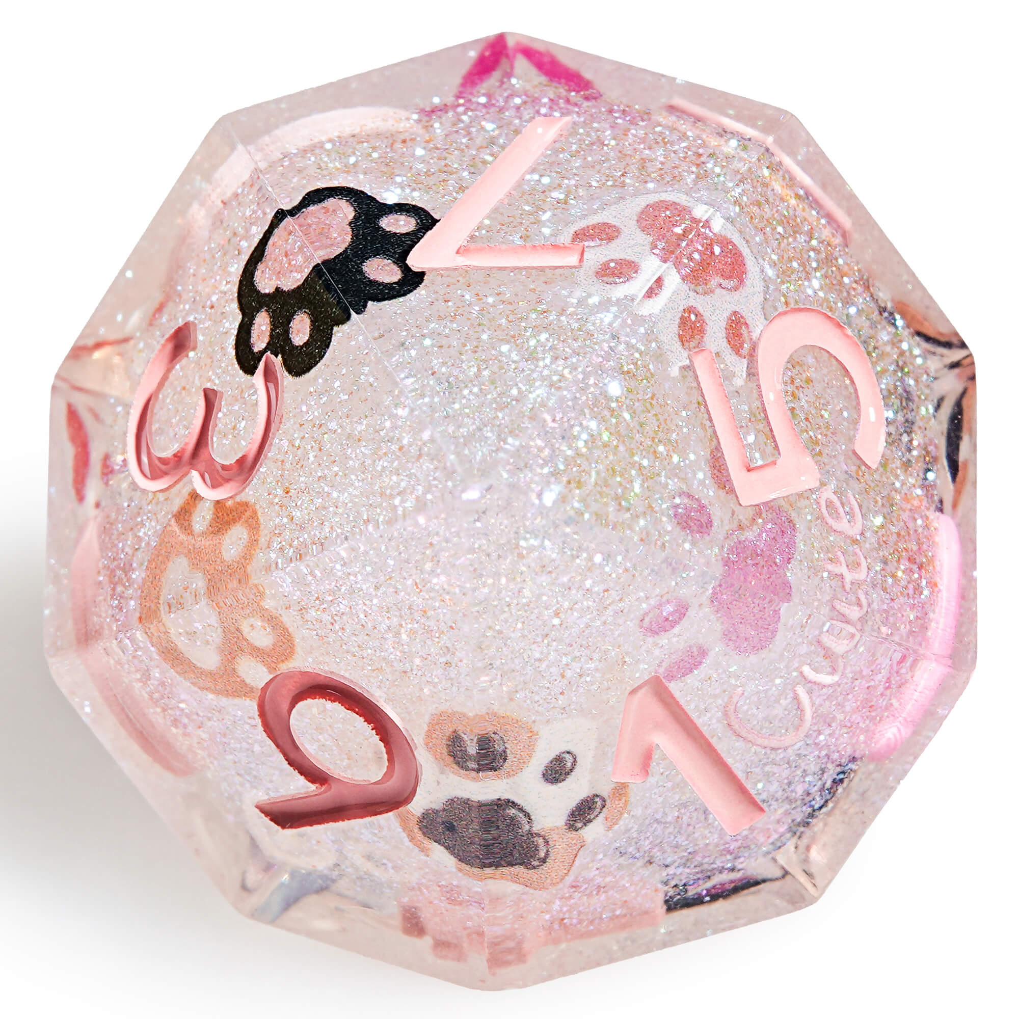 Polyhedral RGP Cool DnD Dice Sets - Pink Cat's Paw - Dice of Dragons