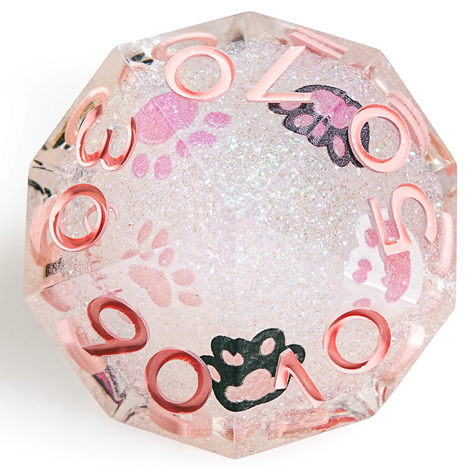 Polyhedral RGP Cool DnD Dice Sets - Pink Cat's Paw - Dice of Dragons