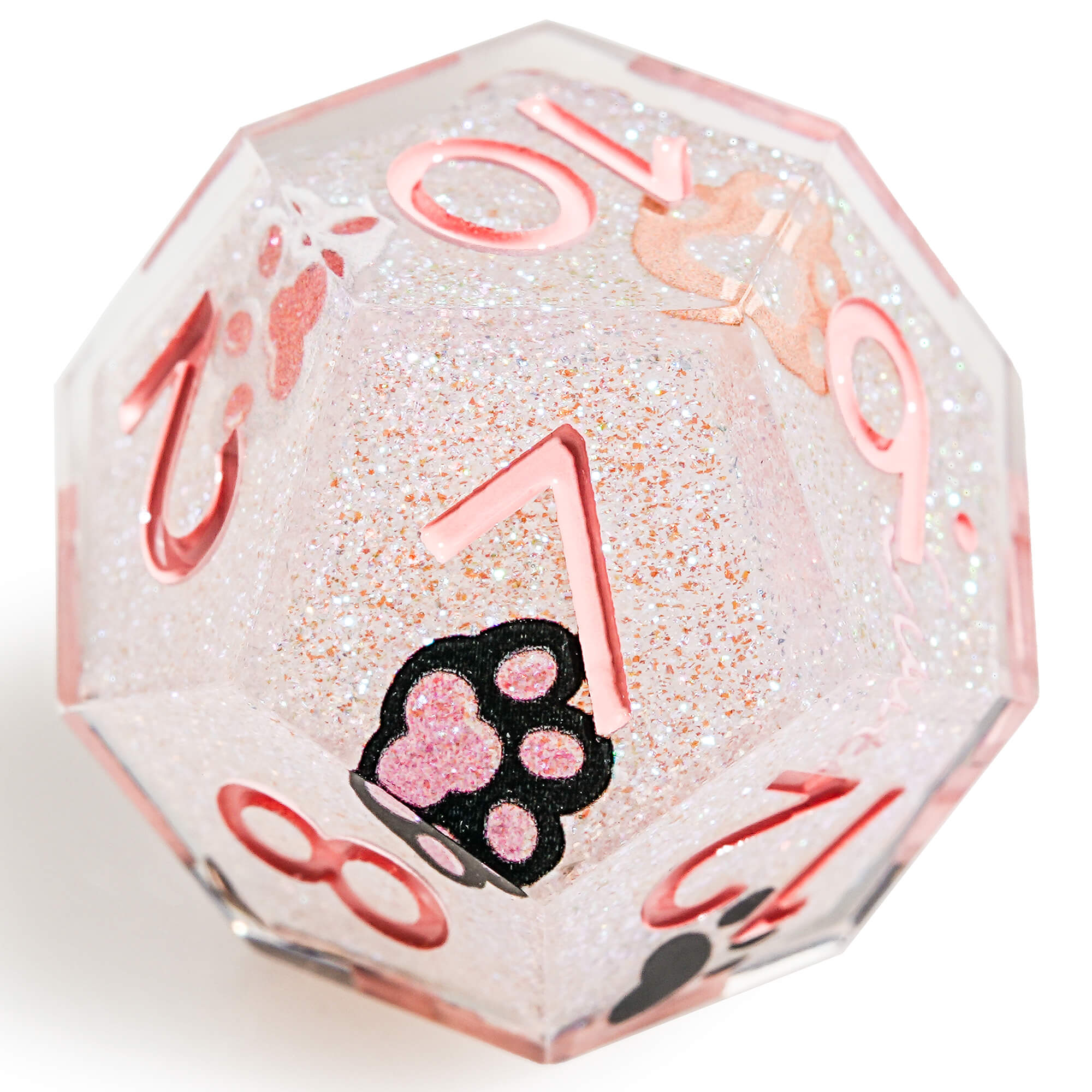 Polyhedral RGP Cool DnD Dice Sets - Pink Cat's Paw - Dice of Dragons