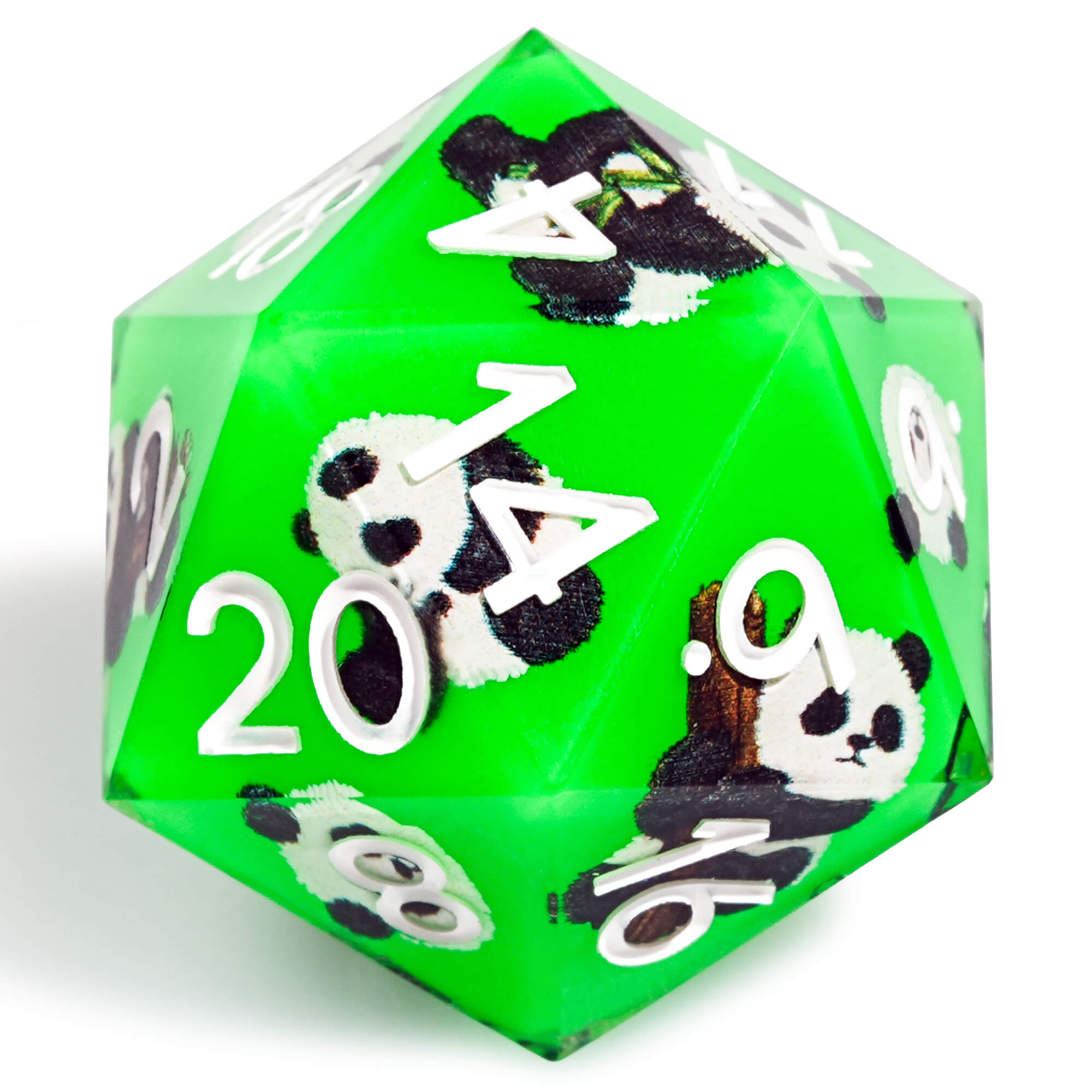 Polyhedral RGP Cool DnD Dice Sets - Green Panda - Dice of Dragons