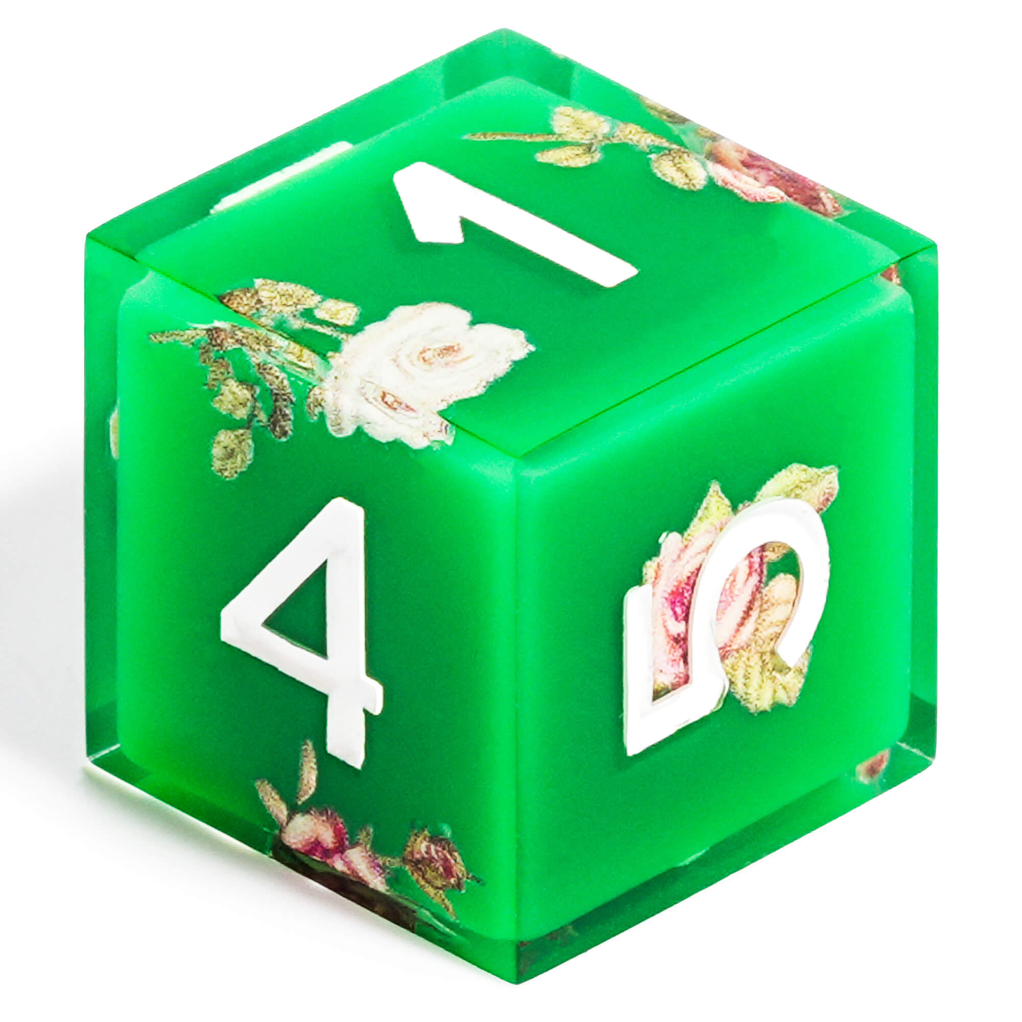 Polyhedral RGP Cool DnD Dice Sets - Green Flower - Dice of Dragons