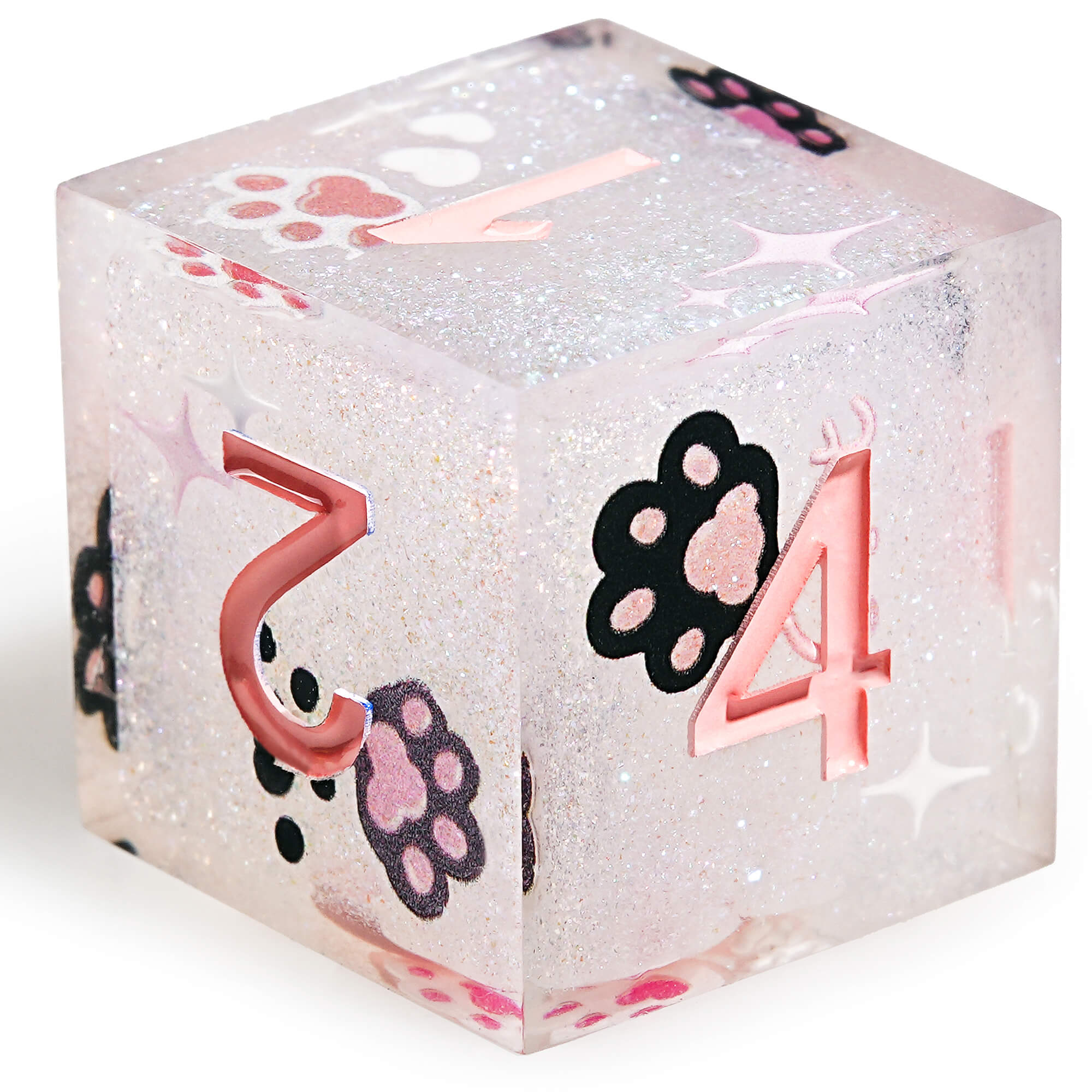 Polyhedral RGP Cool DnD Dice Sets - Pink Cat's Paw - Dice of Dragons