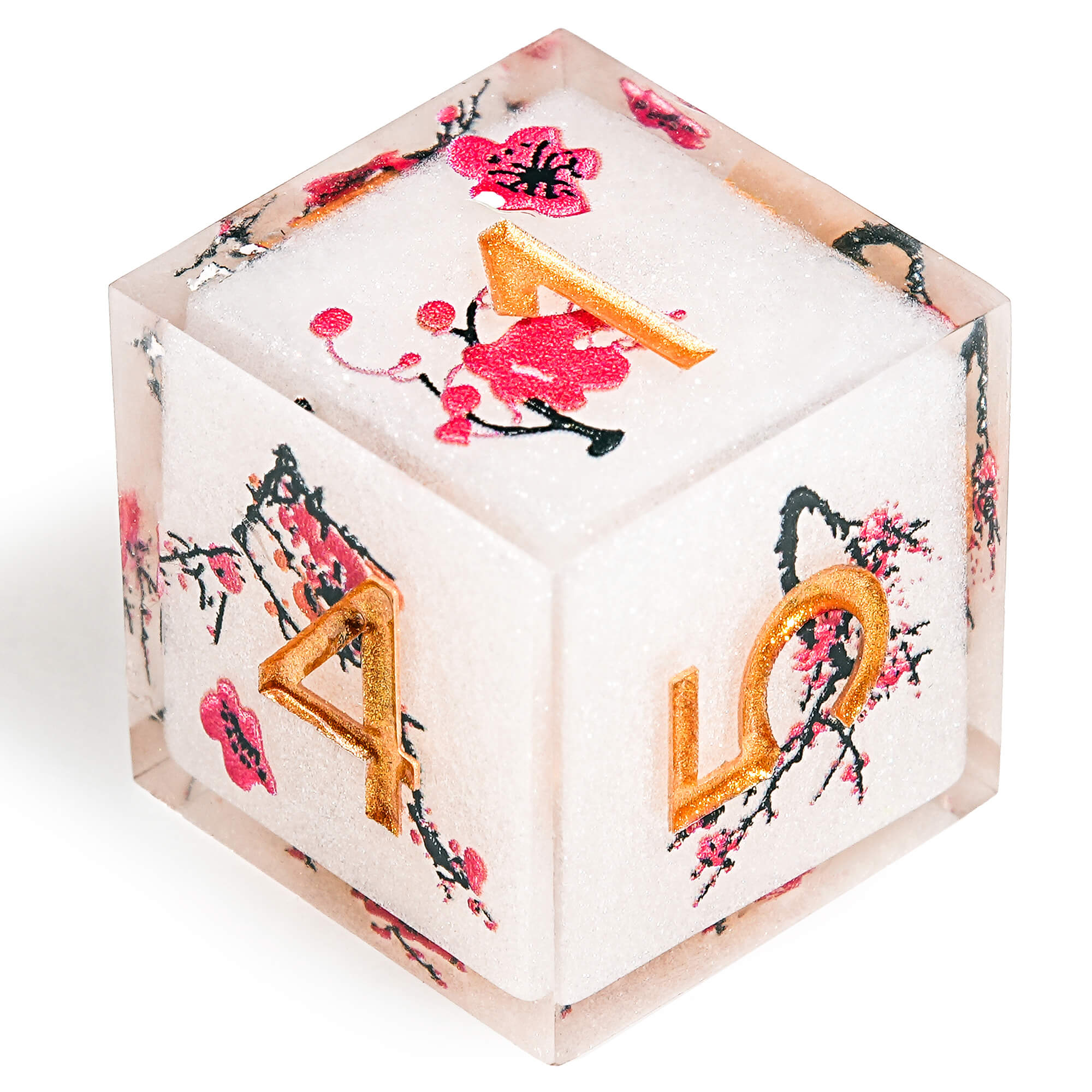 Polyhedral RGP Cool DnD Dice Sets - White Plum Blossom - Dice of Dragons