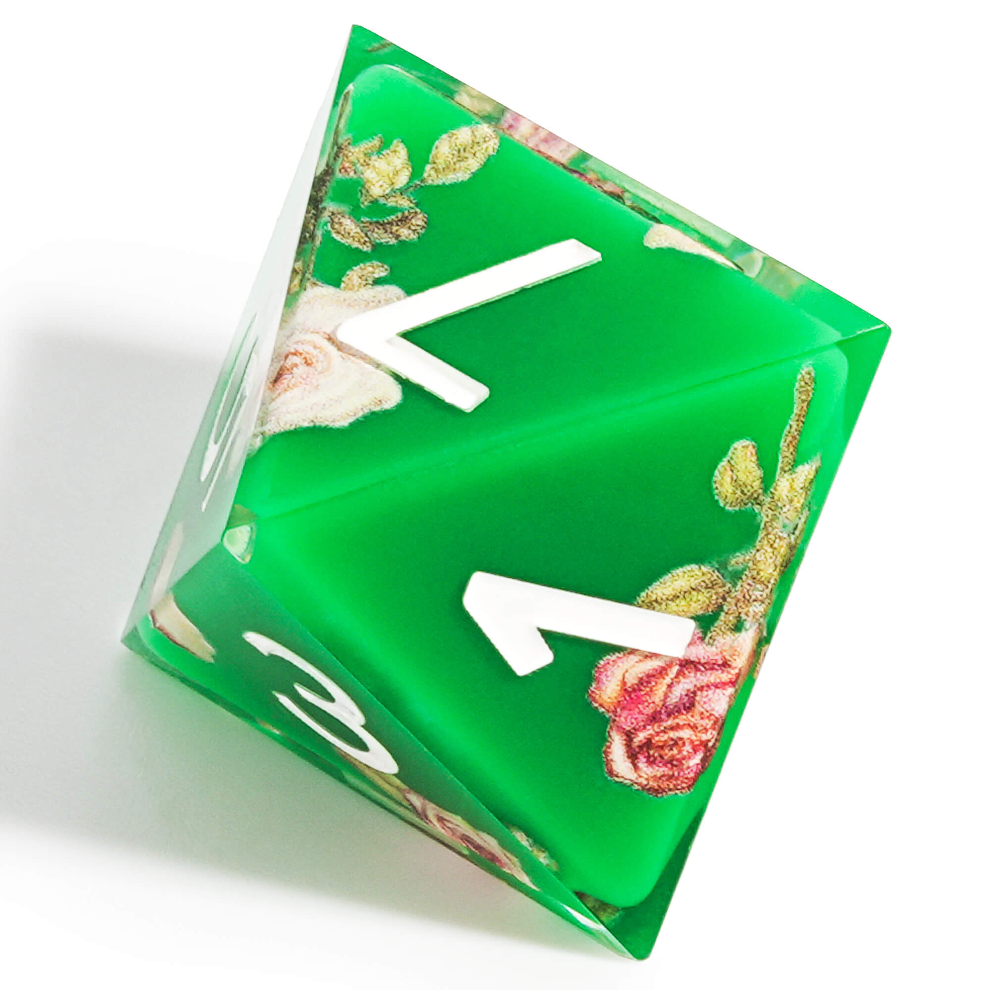 Polyhedral RGP Cool DnD Dice Sets - Green Flower - Dice of Dragons