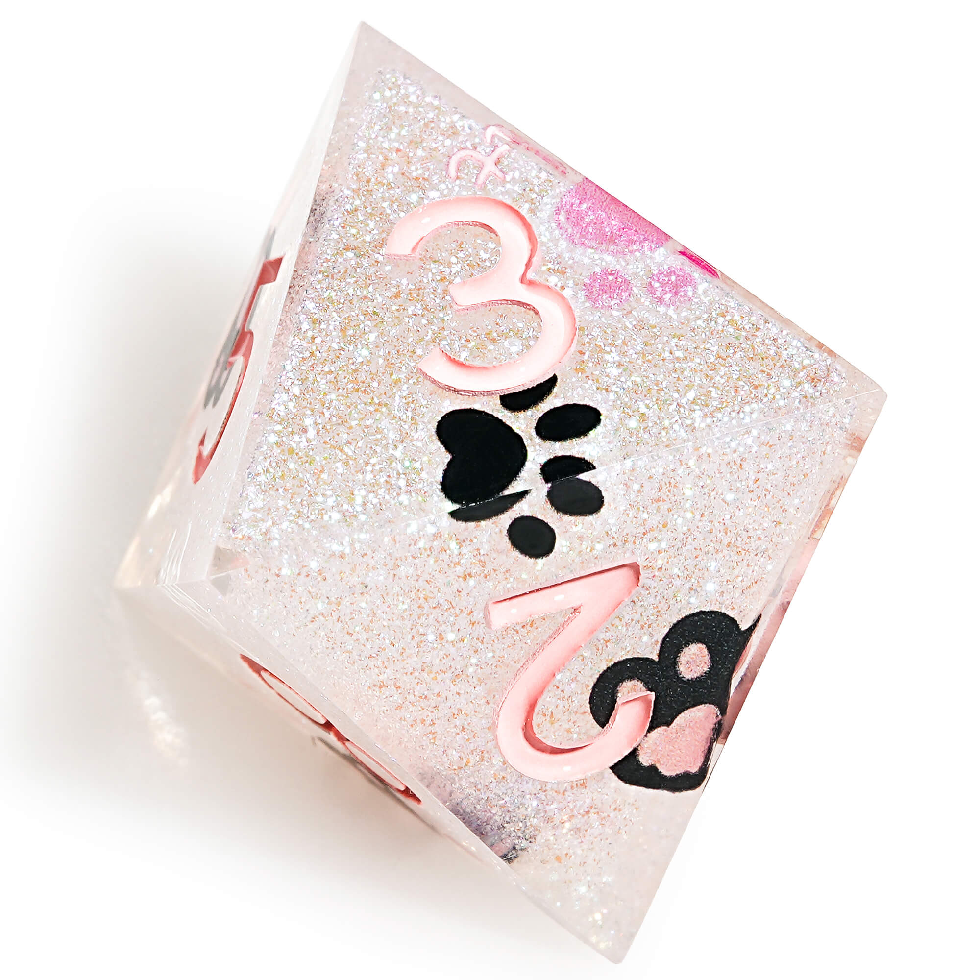 Polyhedral RGP Cool DnD Dice Sets - Pink Cat's Paw - Dice of Dragons