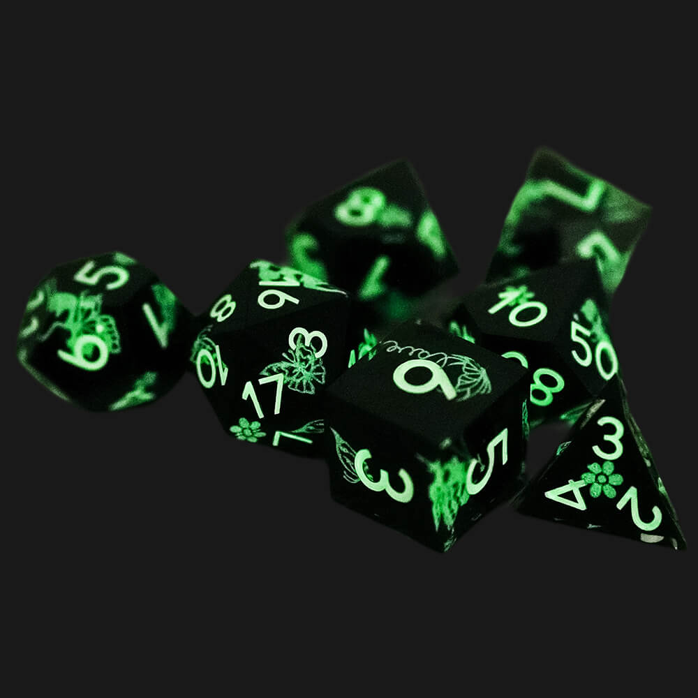 Polyhedral RGP Cool DnD Dice Sets - Luminous Butterfly - Dice of Dragons