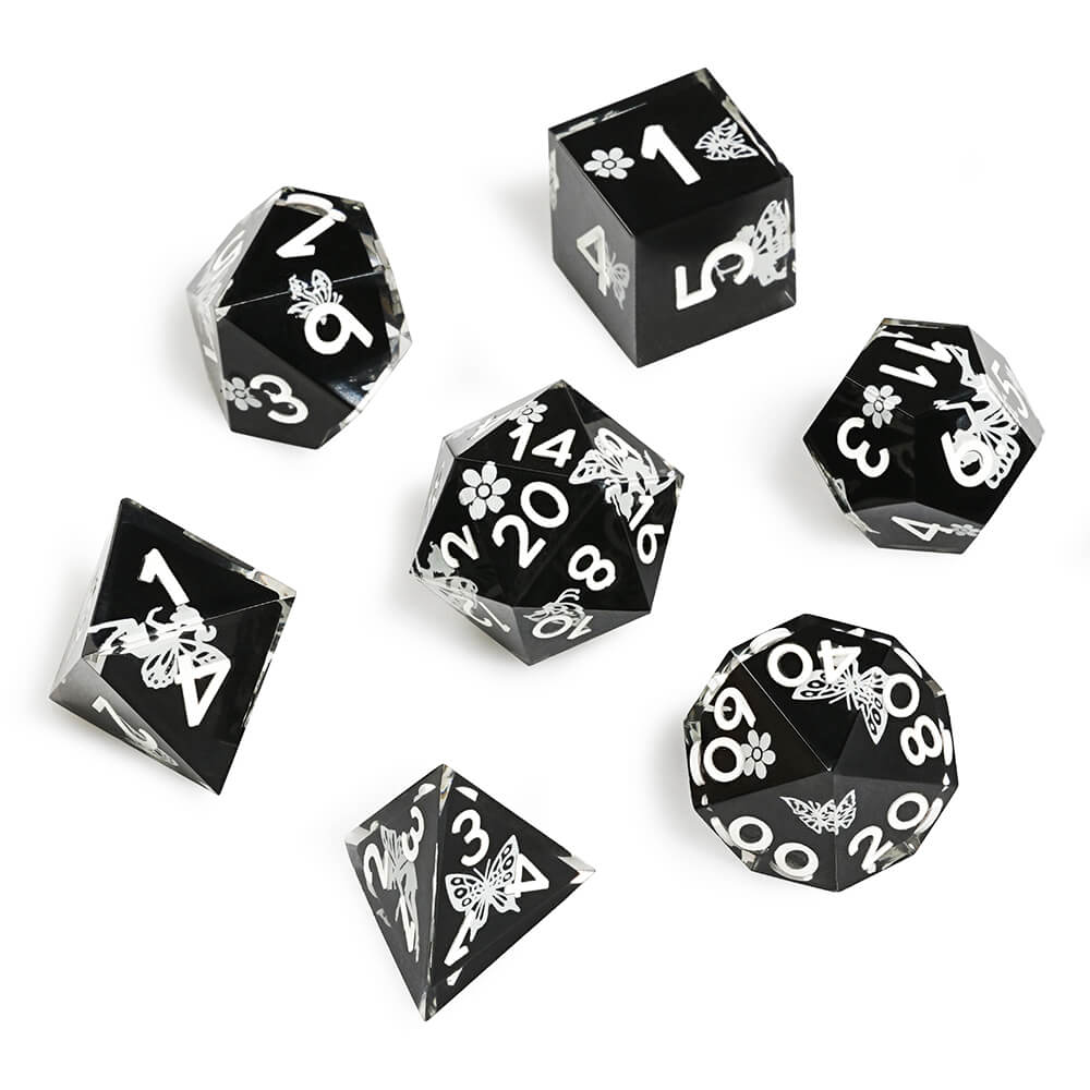 Polyhedral RGP Cool DnD Dice Sets - Luminous Butterfly - Dice of Dragons