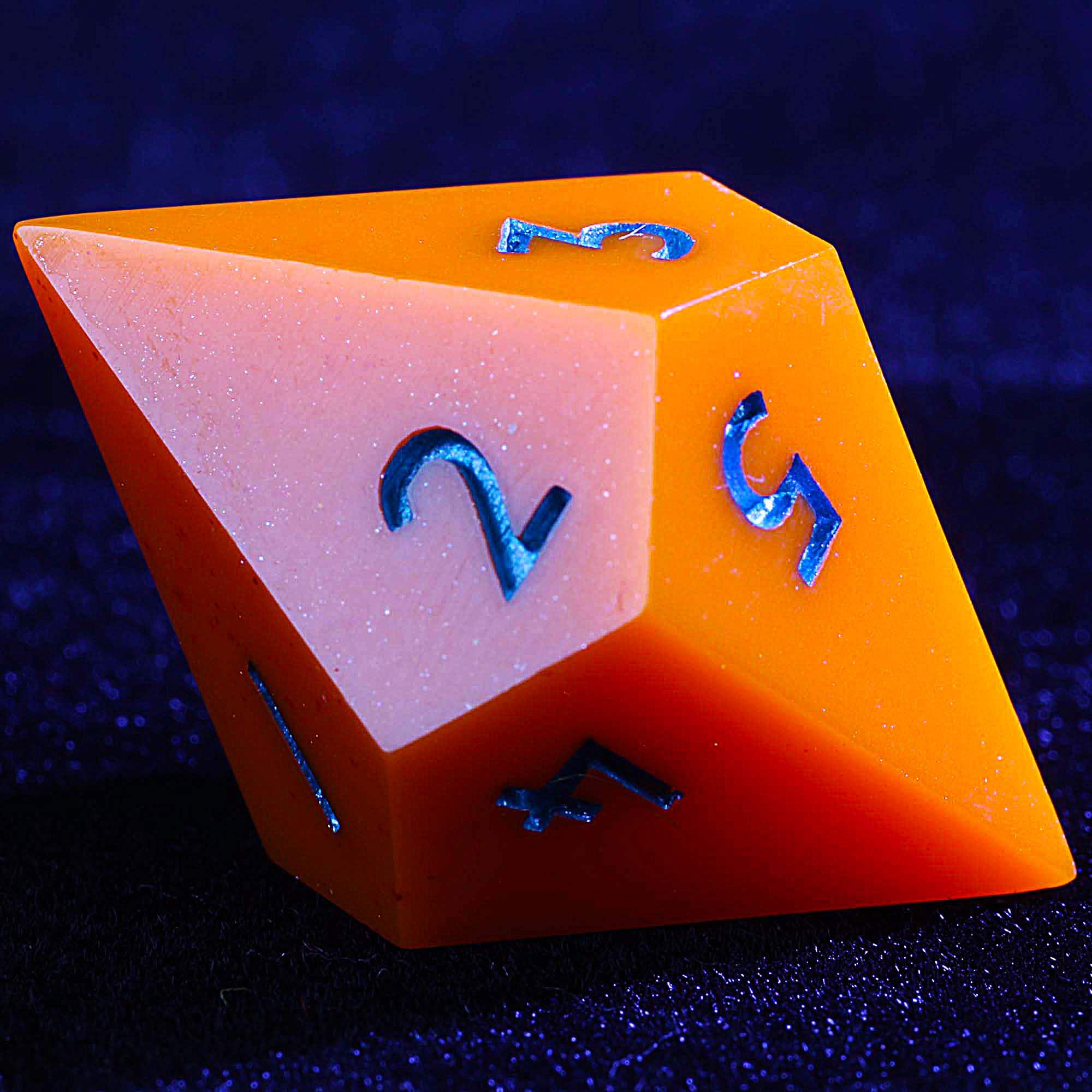 3 Polyhedral Resin 20 Sided D10 and 6 Sided D3 Sets of Dice Draw Steel Orange
