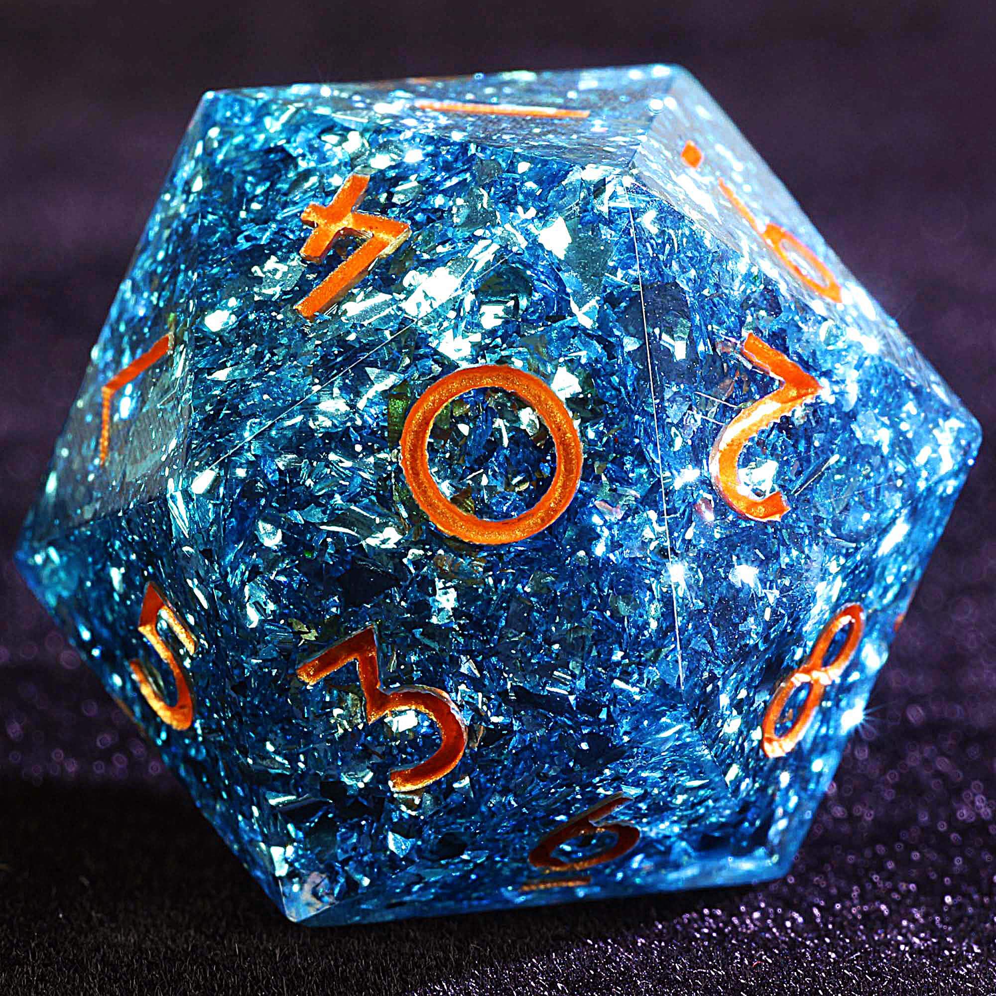 3 Polyhedral Resin 20 Sided D10 and 6 Sided D3 Dice Sets Draw Steel Azure Shrapnel