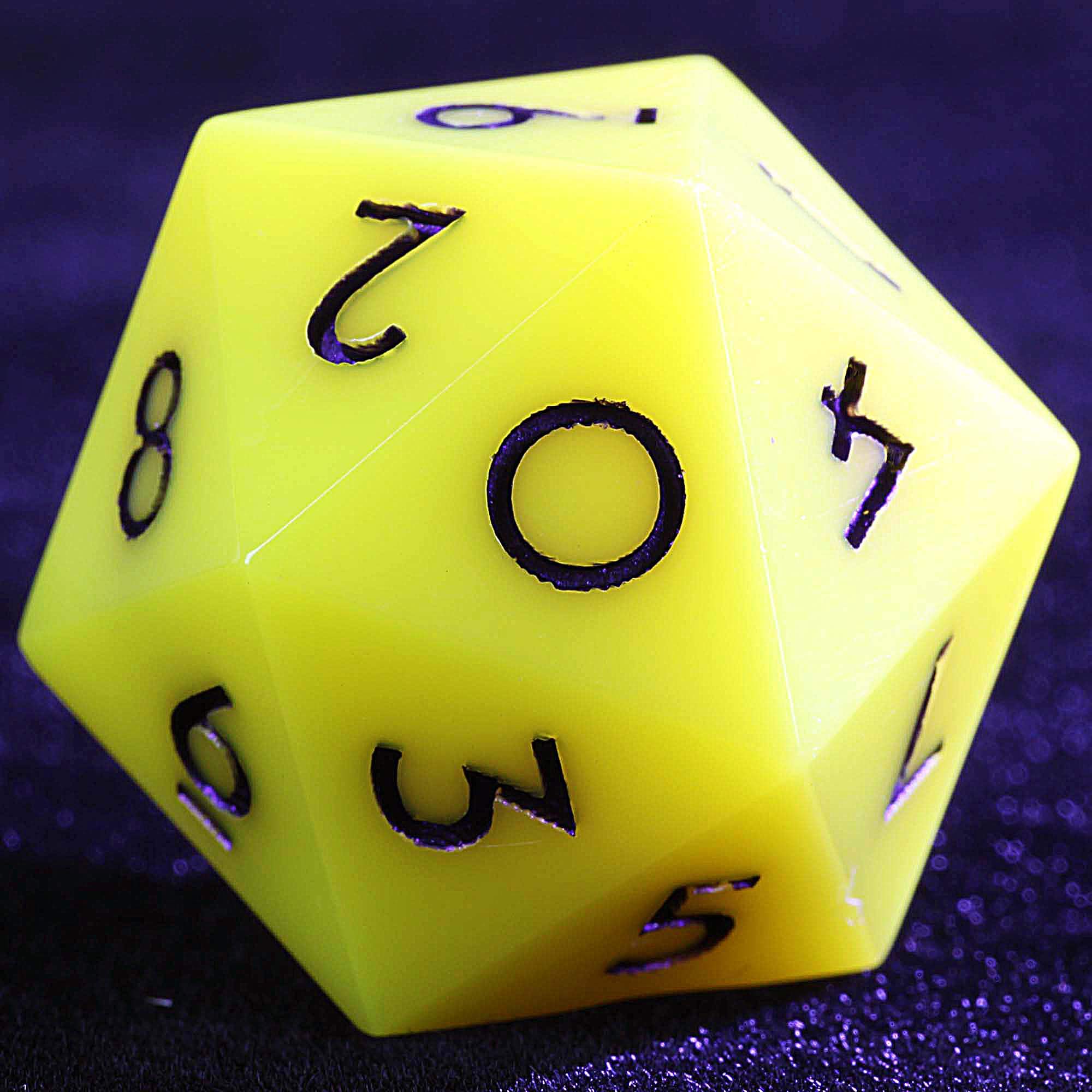 3 Polyhedral Resin 20 Sided D10 and 6 Sided D3 Dice Draw Steel Set Yellow