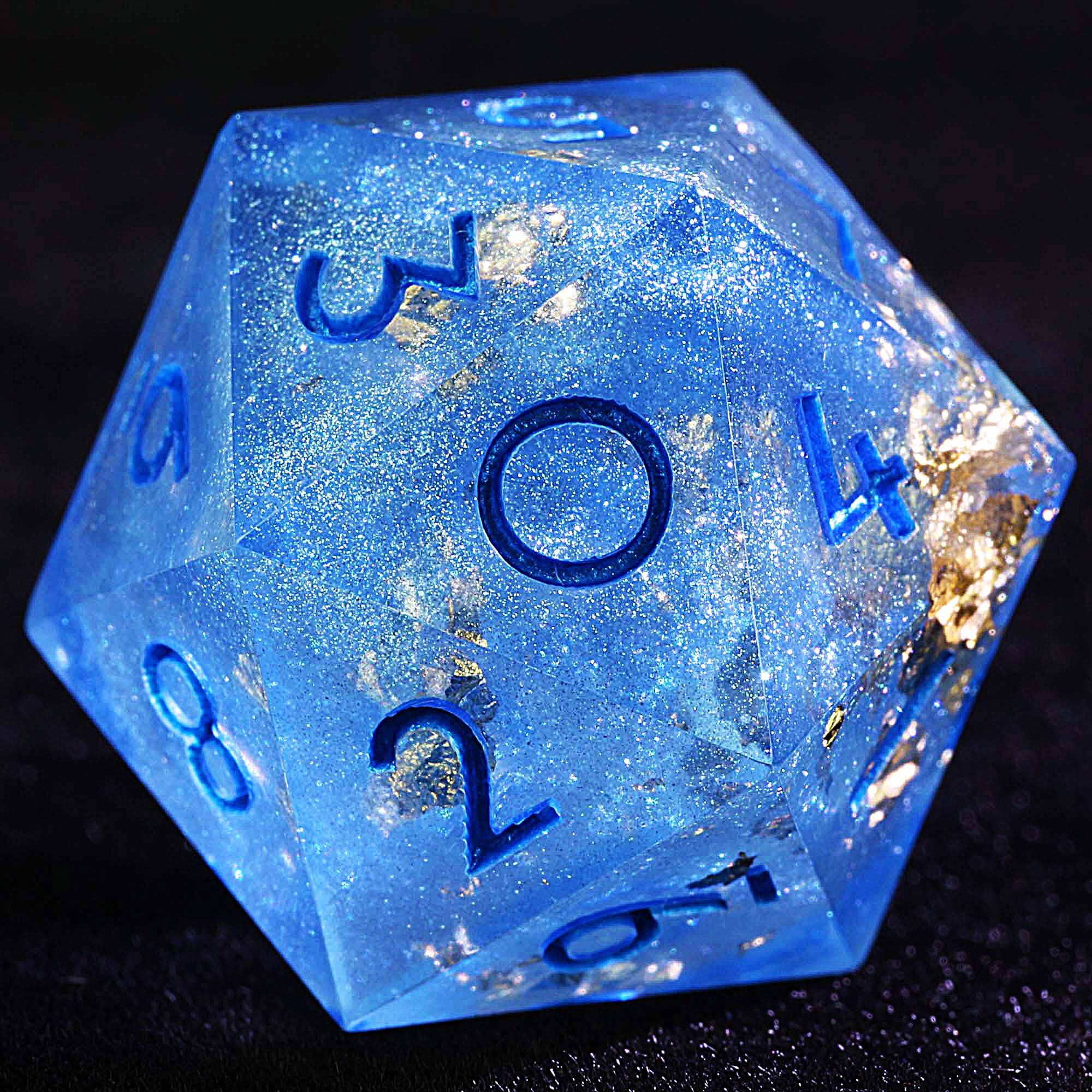 3 Polyhedral Resin 20 Sided D10 and 6 Sided D3 Set of Dice Draw Steel Aurora Edge