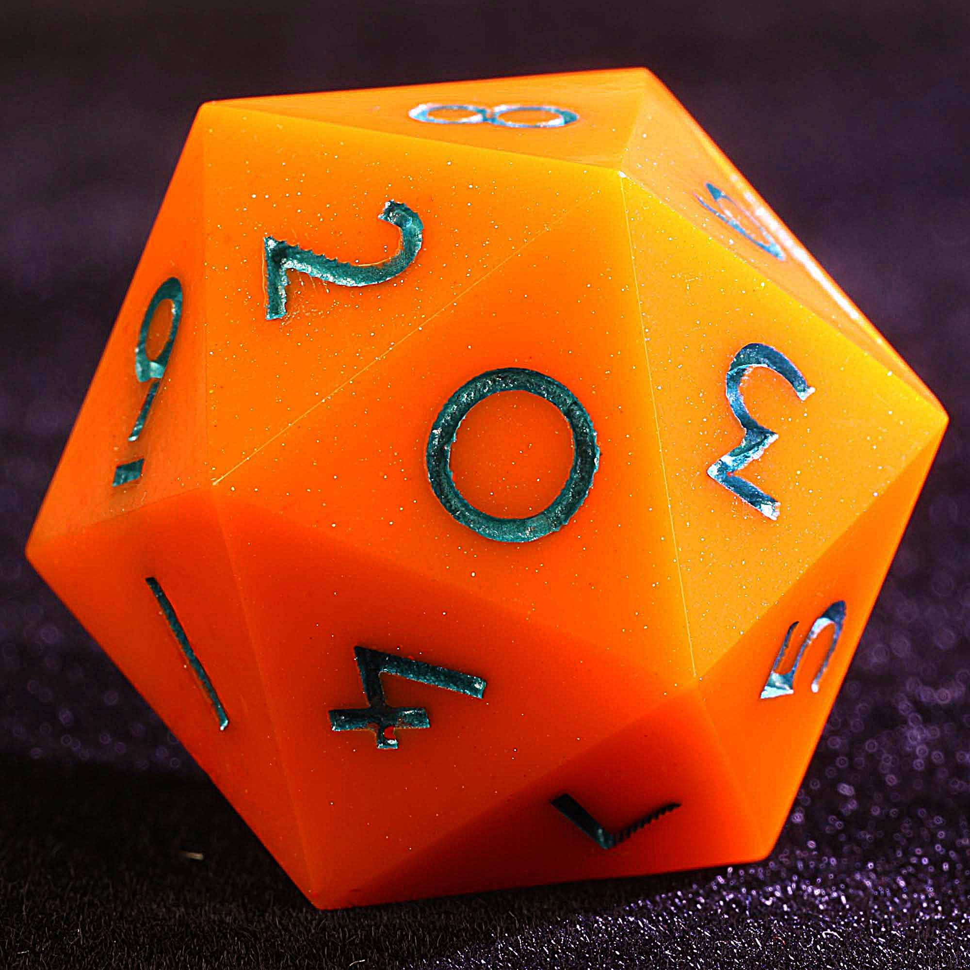 3 Polyhedral Resin 20 Sided D10 and 6 Sided D3 Sets of Dice Draw Steel Orange