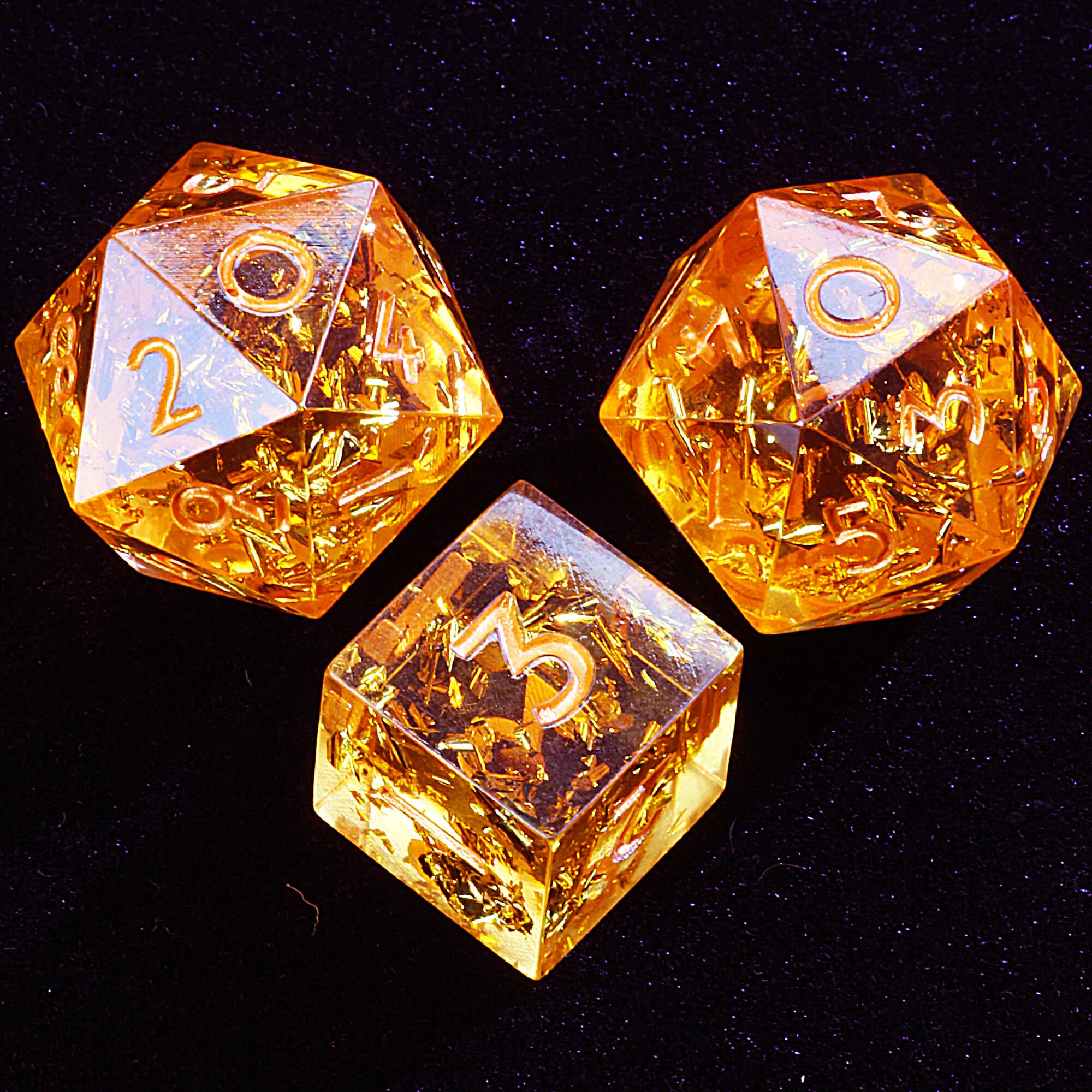 Polyhedral Resin 20 Sided D10 and 6 Sided D3 Dice Draw Steel Sets Molten Core