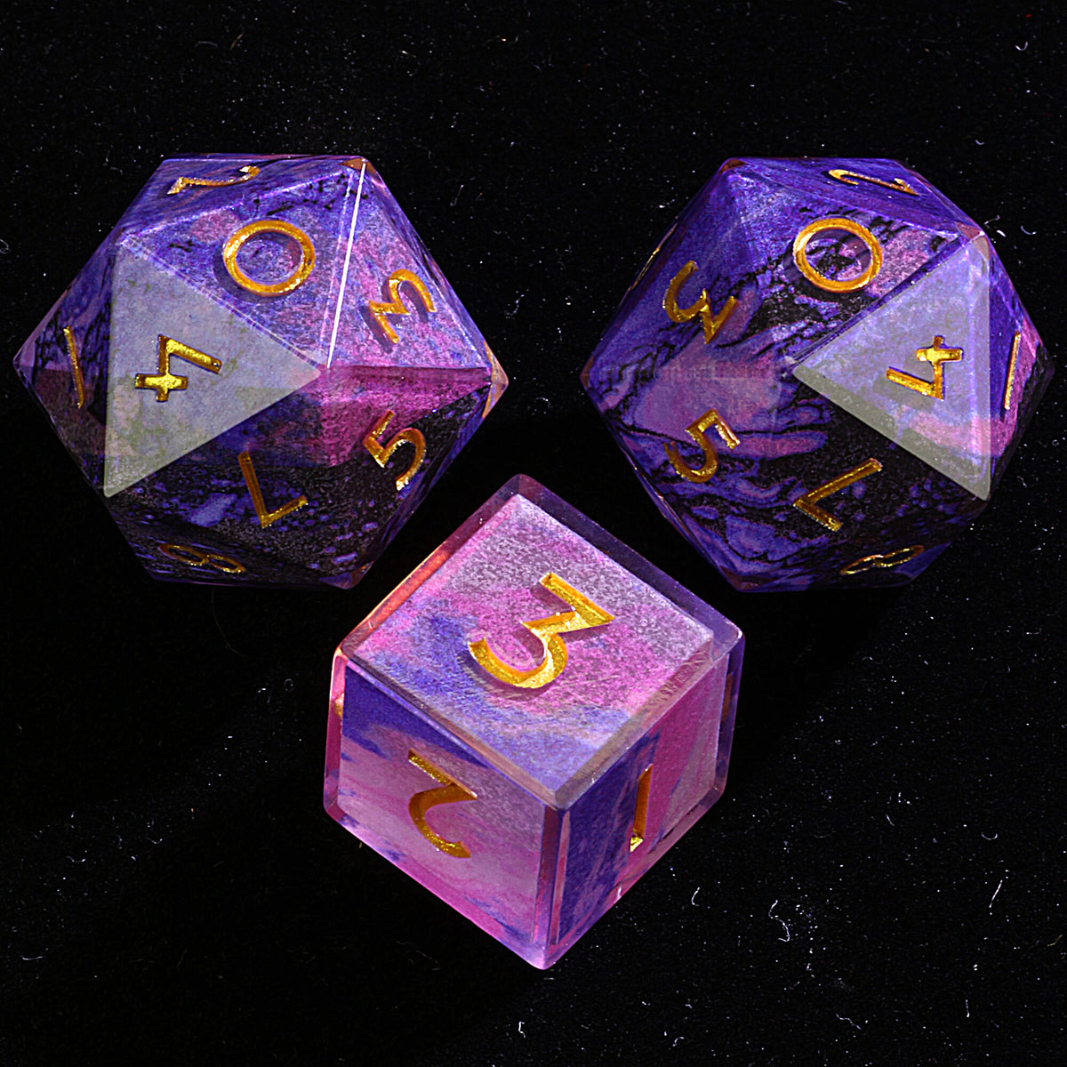 Polyhedral Resin 20 Sided D10 and 6 Sided D3 Draw Steel Dice Set Arcane Aurora