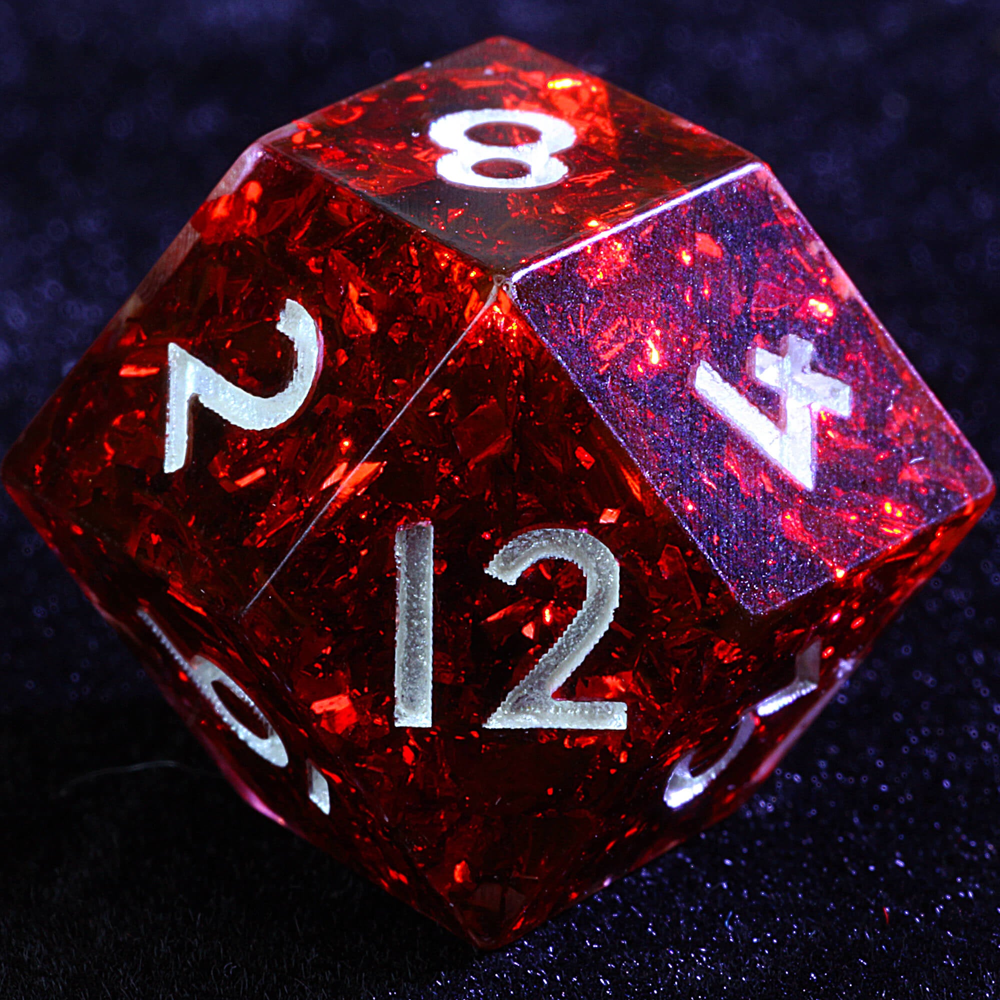 Polyhedral Resin Daggerheart Dice Set Rhombus D12 Crimson Wilds