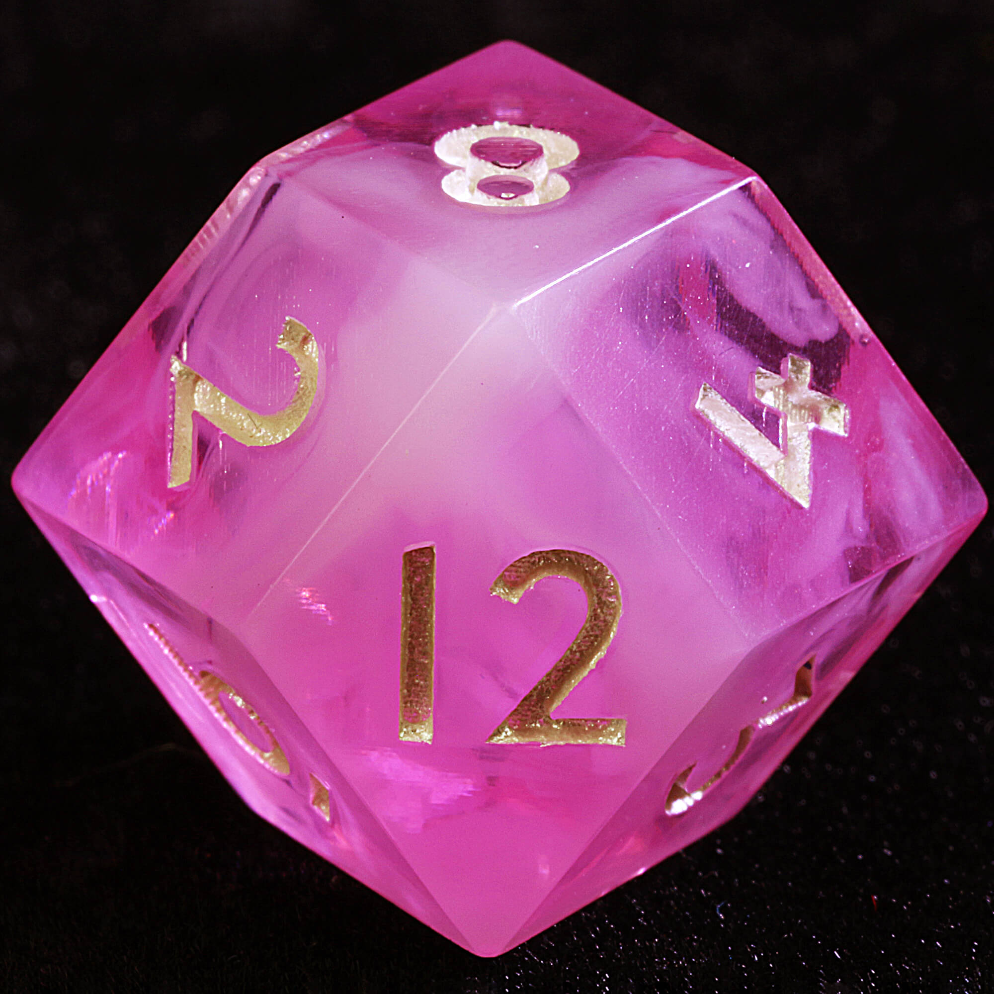 Polyhedral Resin Daggerheart Rhombus D12 Dice Sets Rose Abyss