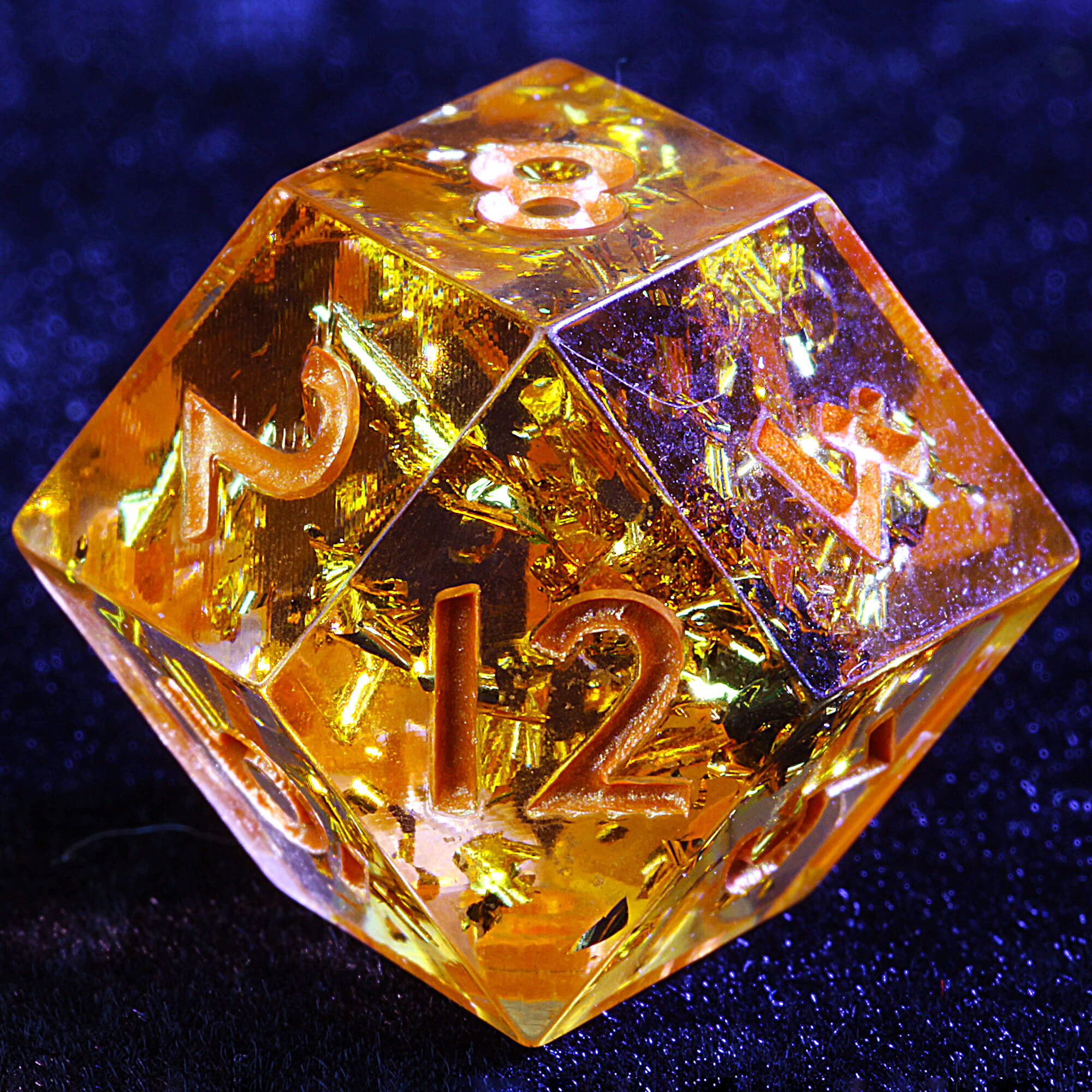 Polyhedral Resin Rhombus D12 Daggerheart Dice Set Solar Flare
