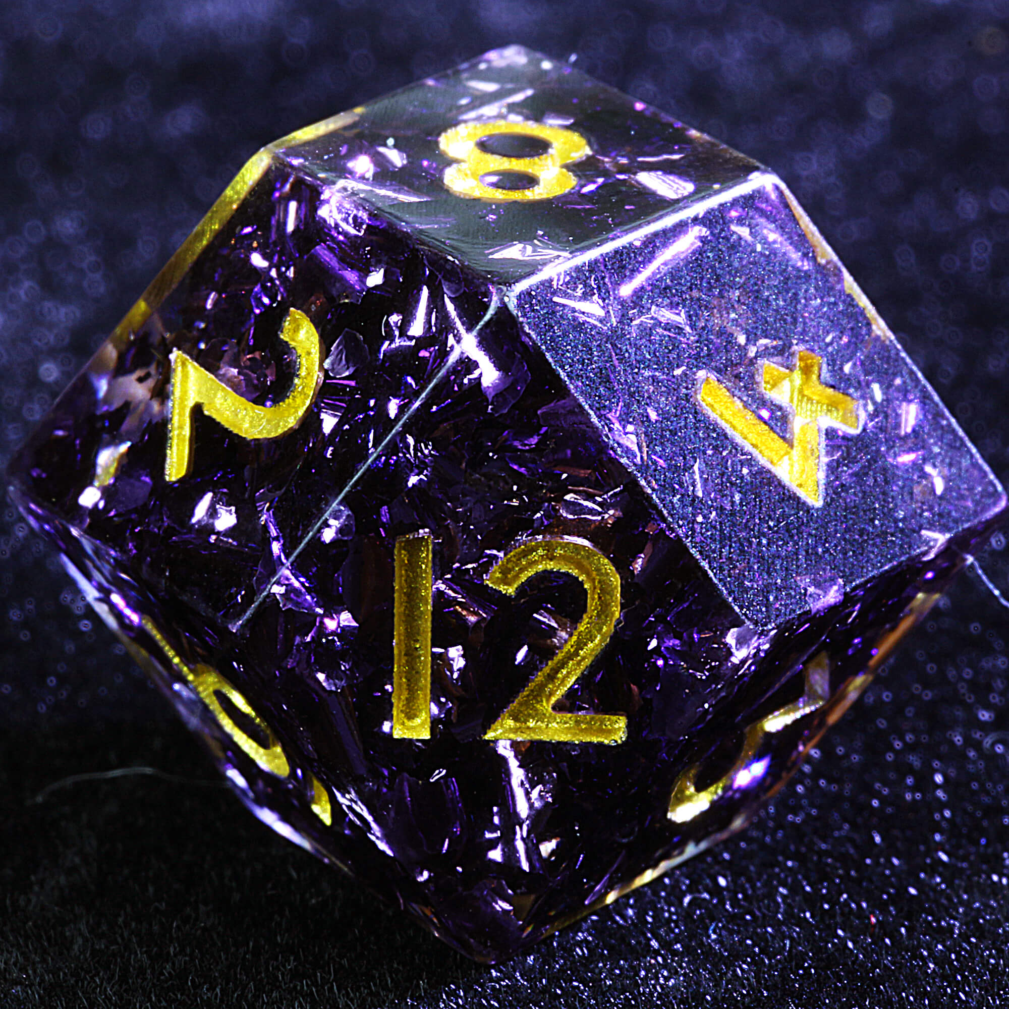 Polyhedral Resin Rhombus D12 Dice Set Daggerheart Divine Mystery