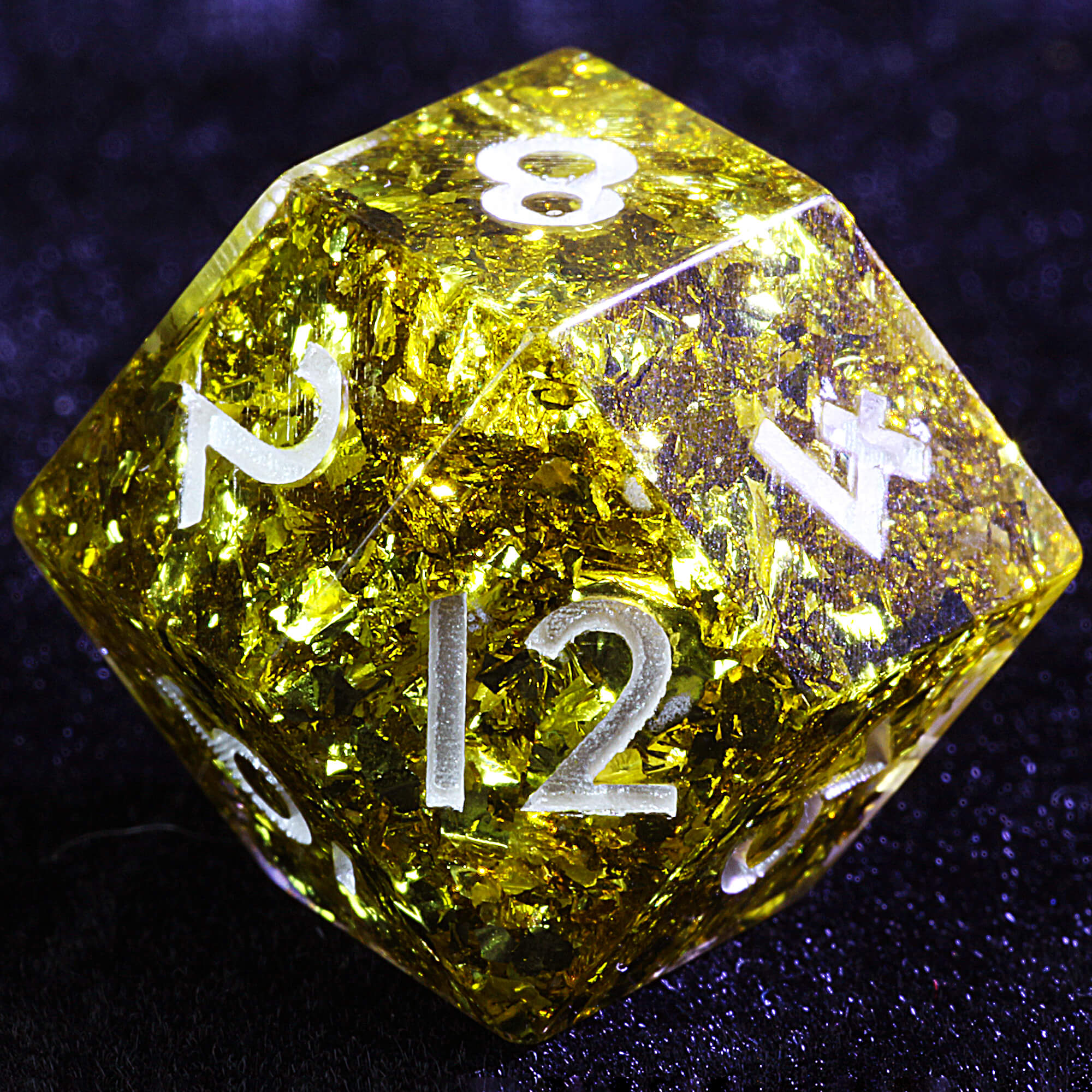 Polyhedral Resin Rhombus D12 Dice Set Daggerheart Divine Mystery