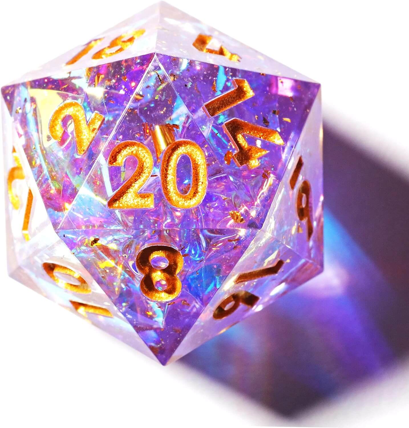 Purple Galaxy 7-Piece Polyhedral Dice Set for D&D-Resin - Dice of Dragons