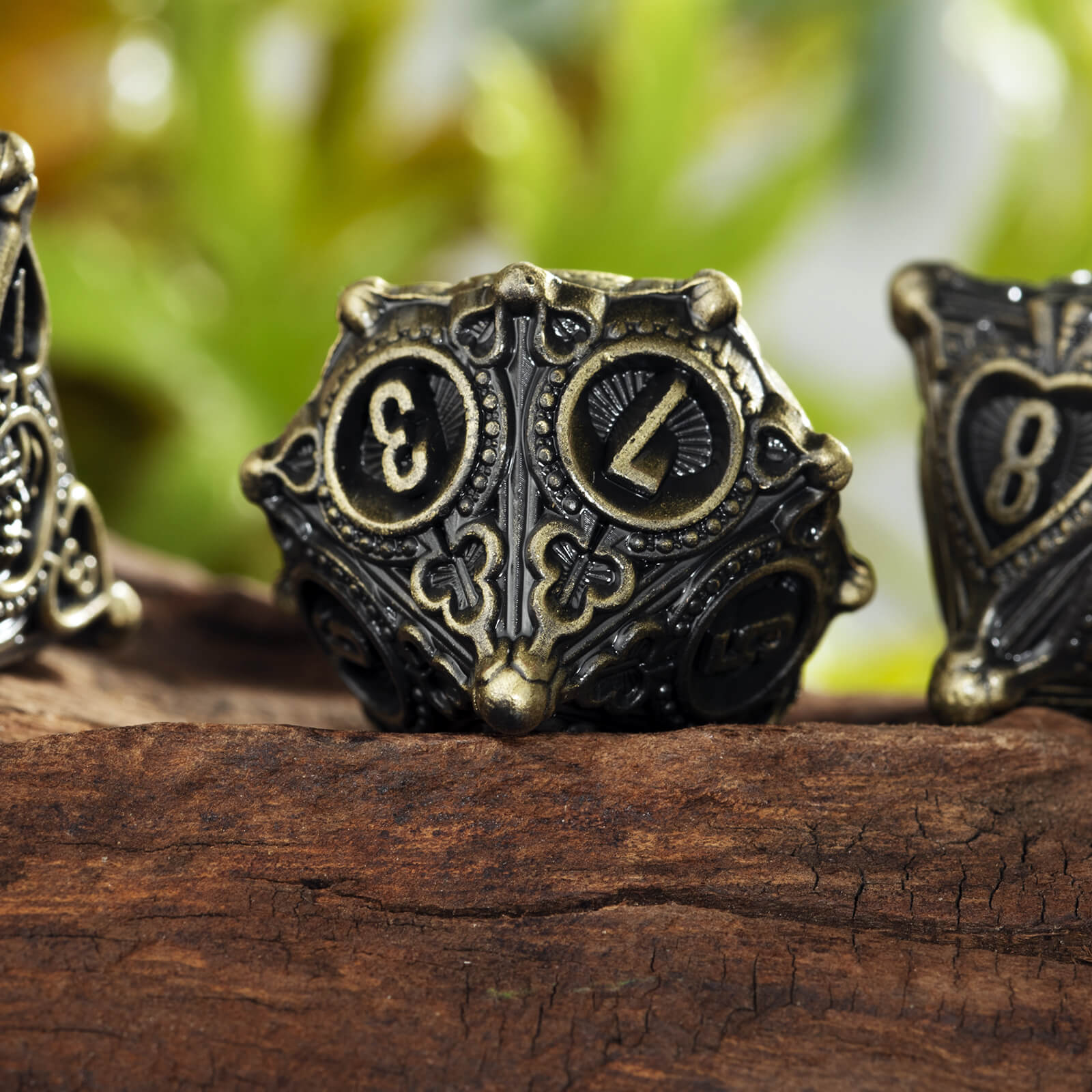 RPG Polyhedral Metal Dice Set DnD - Bronze - Dice of Dragons